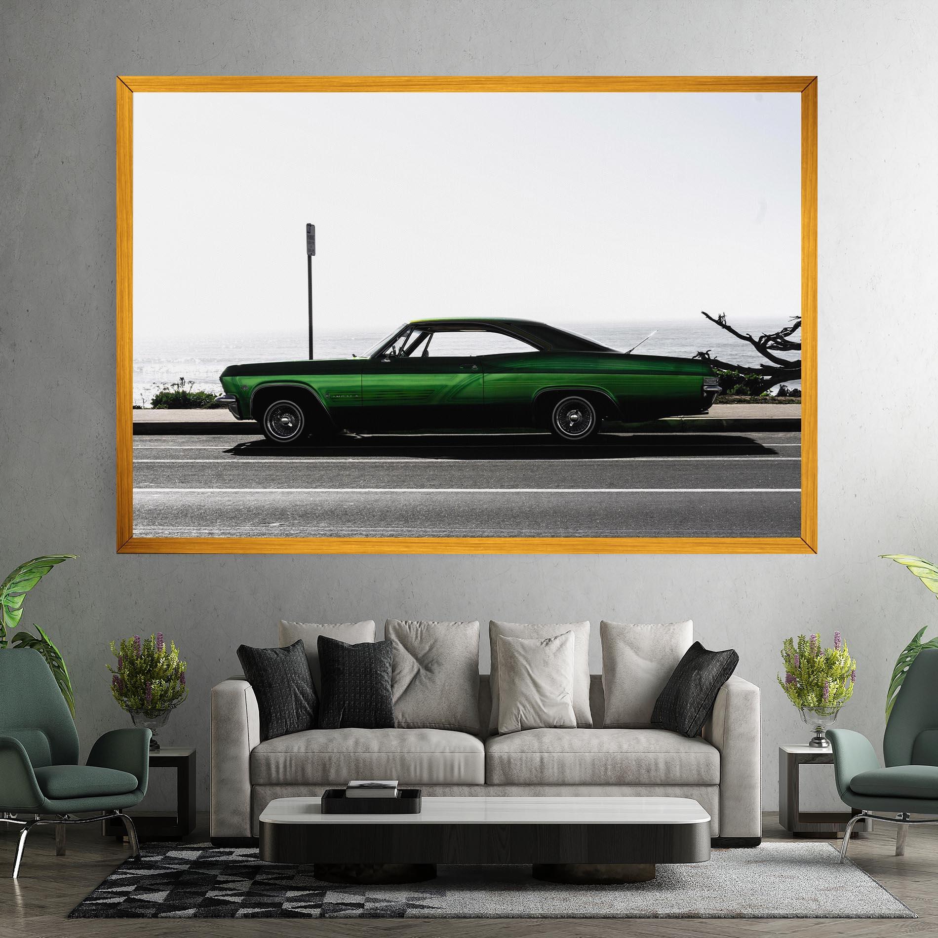 Tablou Canvas Nice Green Car mockup 7