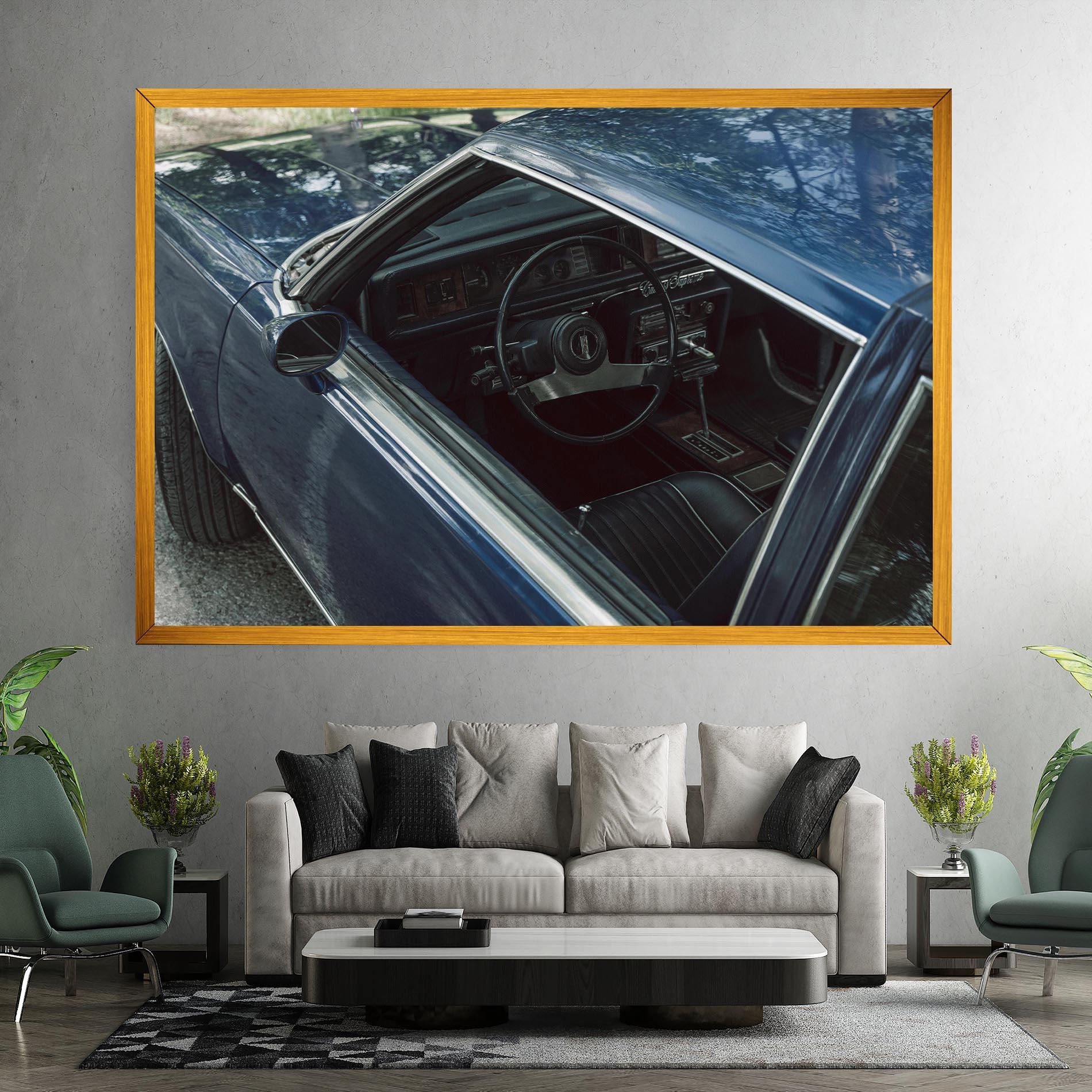 Tablou Canvas Old Blue Car mockup 7