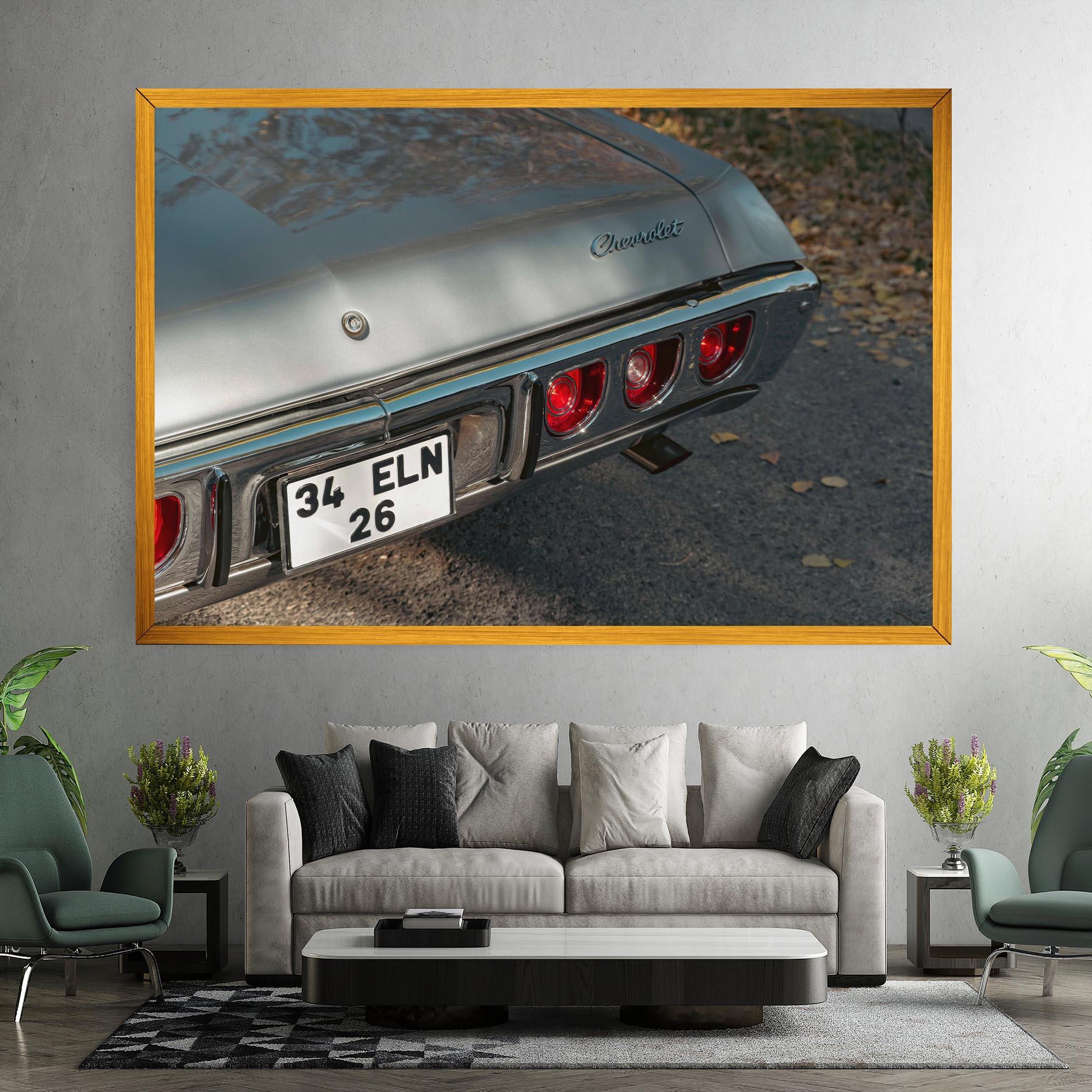 Tablou Canvas Old Grey Car mockup 7