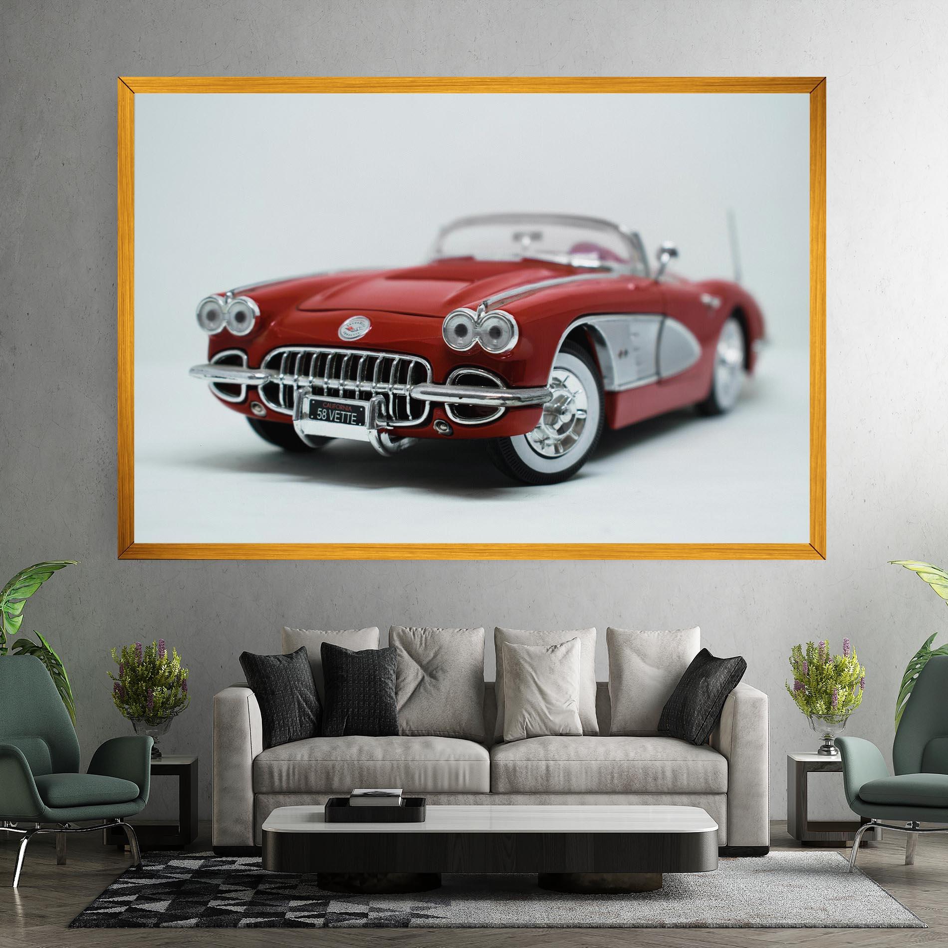 Tablou Canvas Vintage Red Car mockup 7