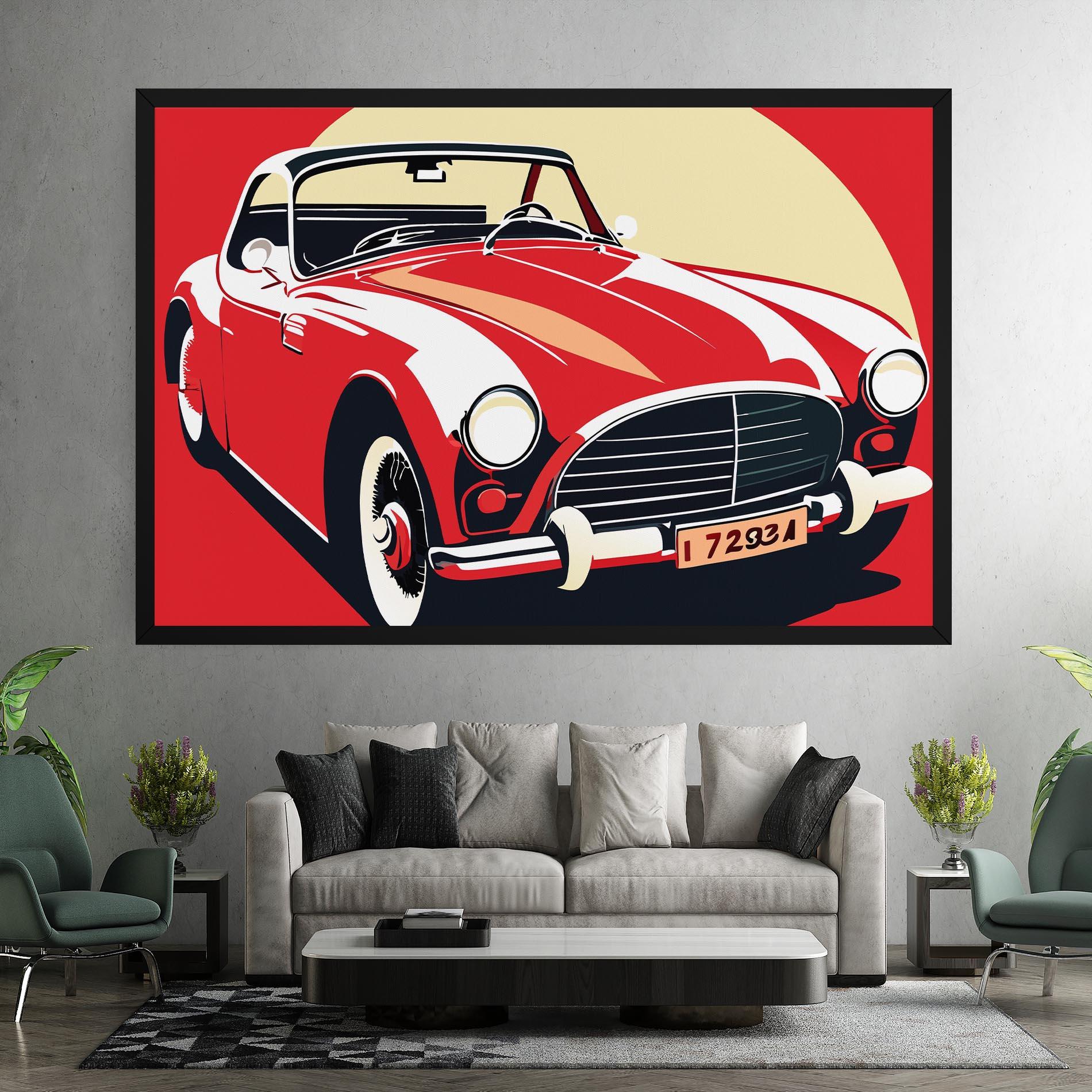 Tablou Canvas Red Vintage Car mockup 7