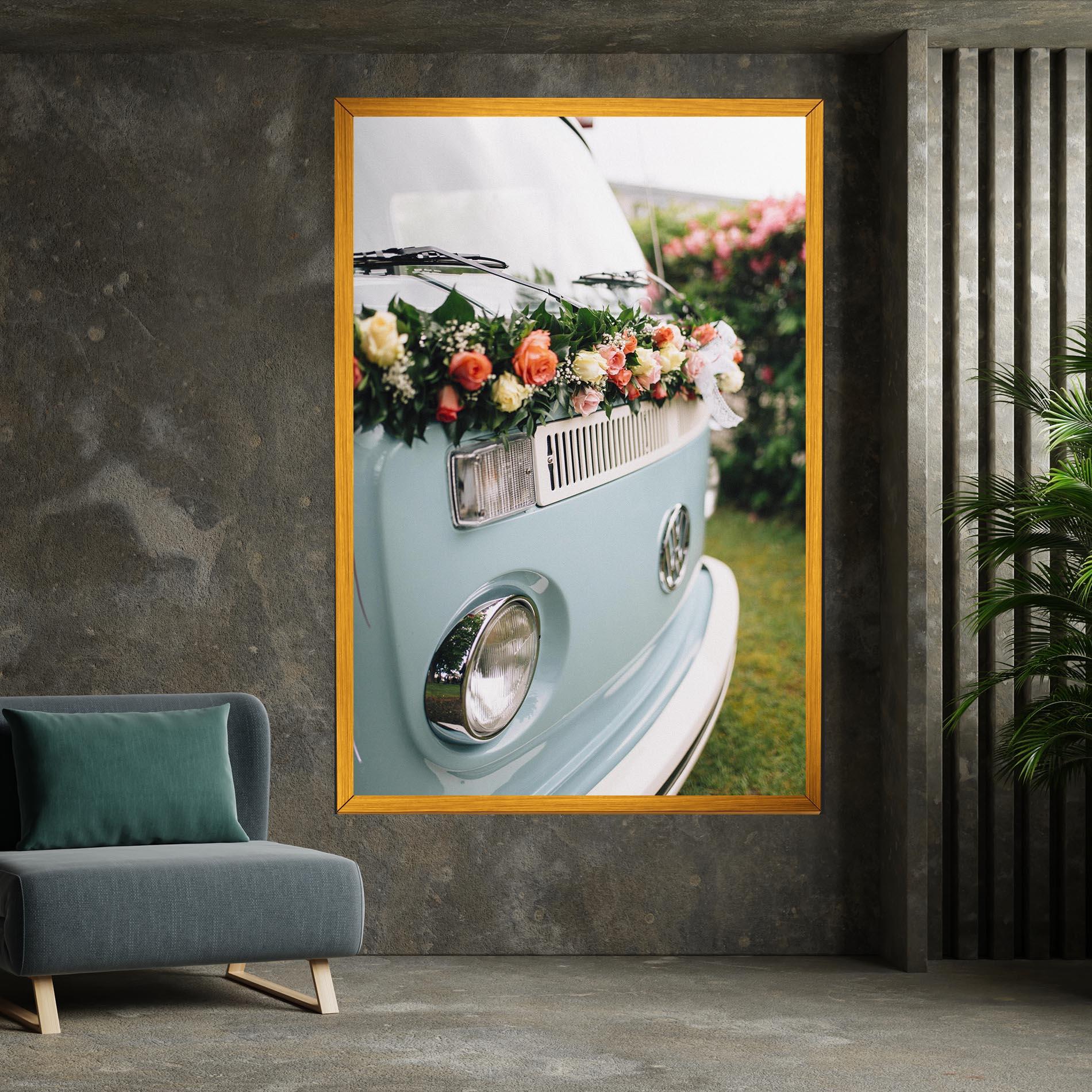 Tablou Canvas Vintage Rose Van mockup 7
