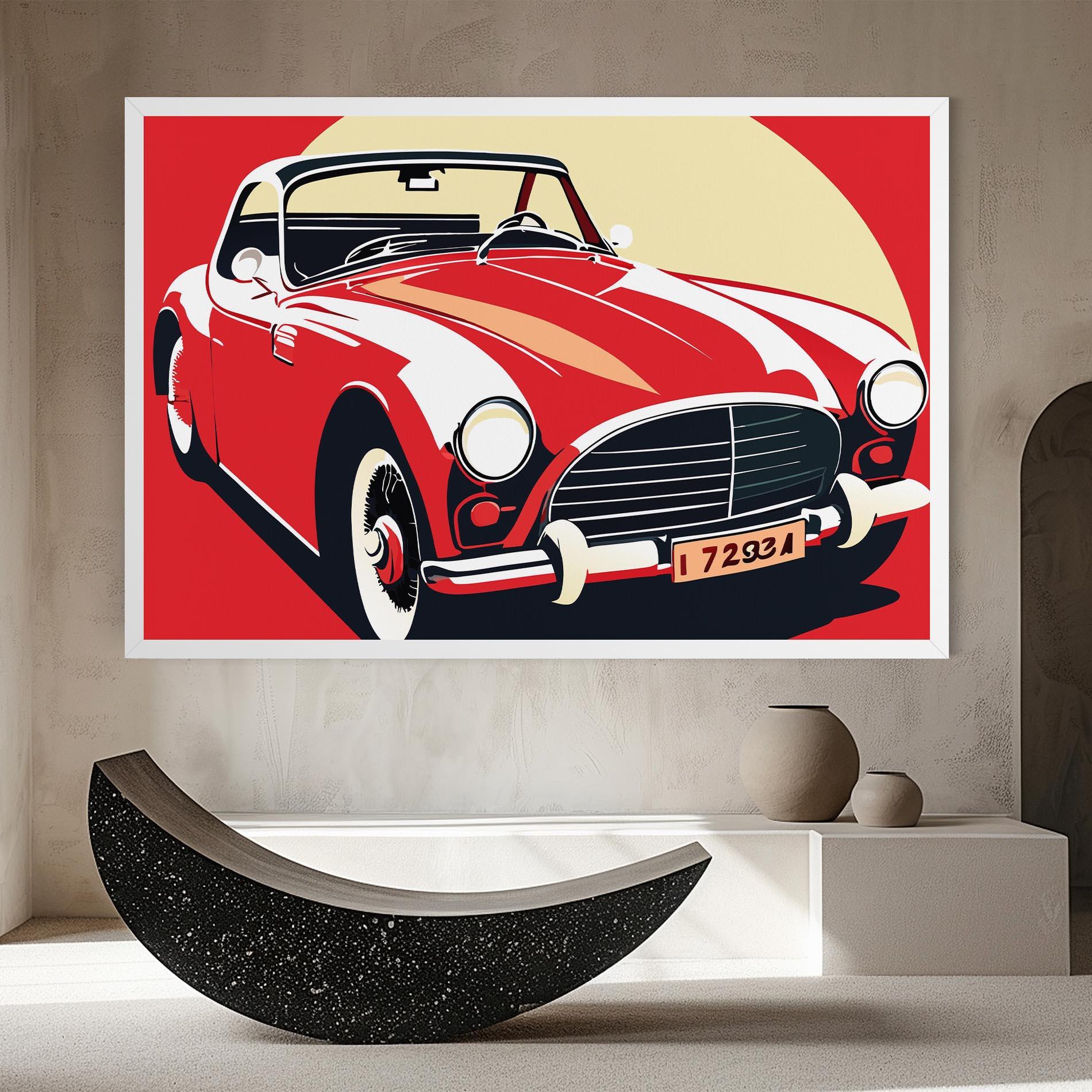 Tablou Canvas Red Vintage Car mockup 8
