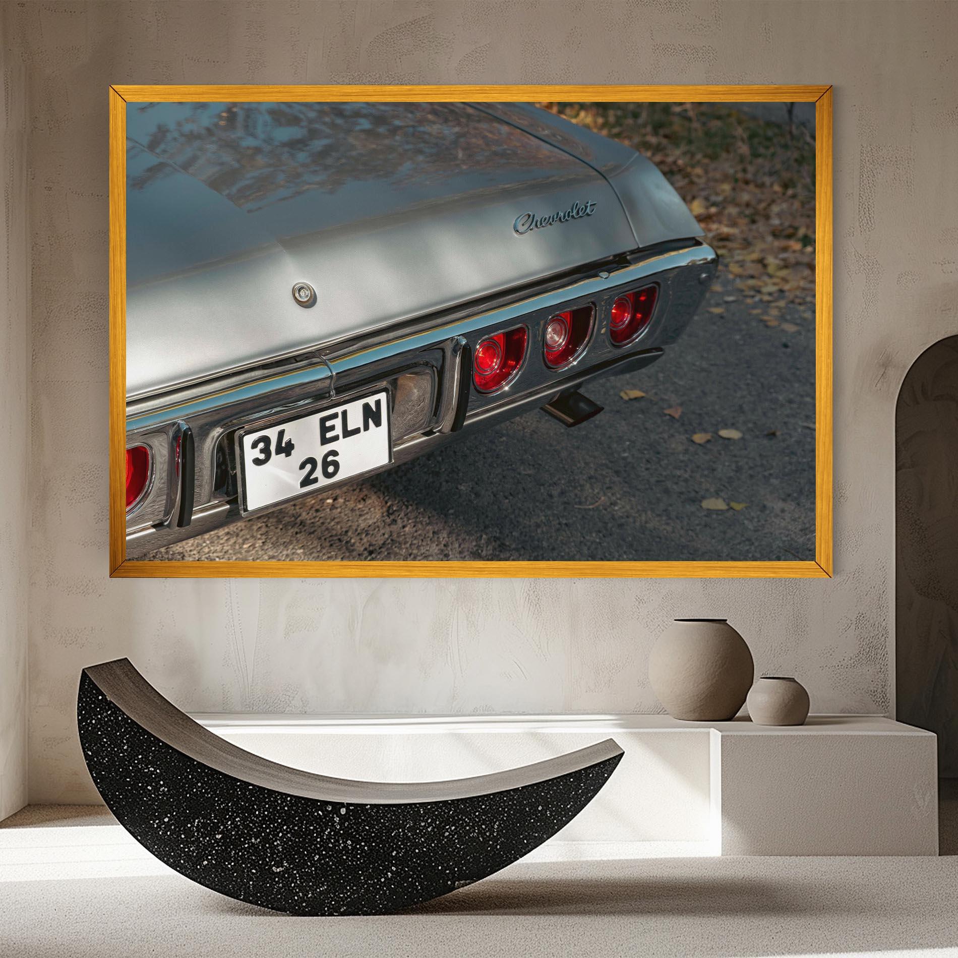 Tablou Canvas Old Grey Car mockup 8