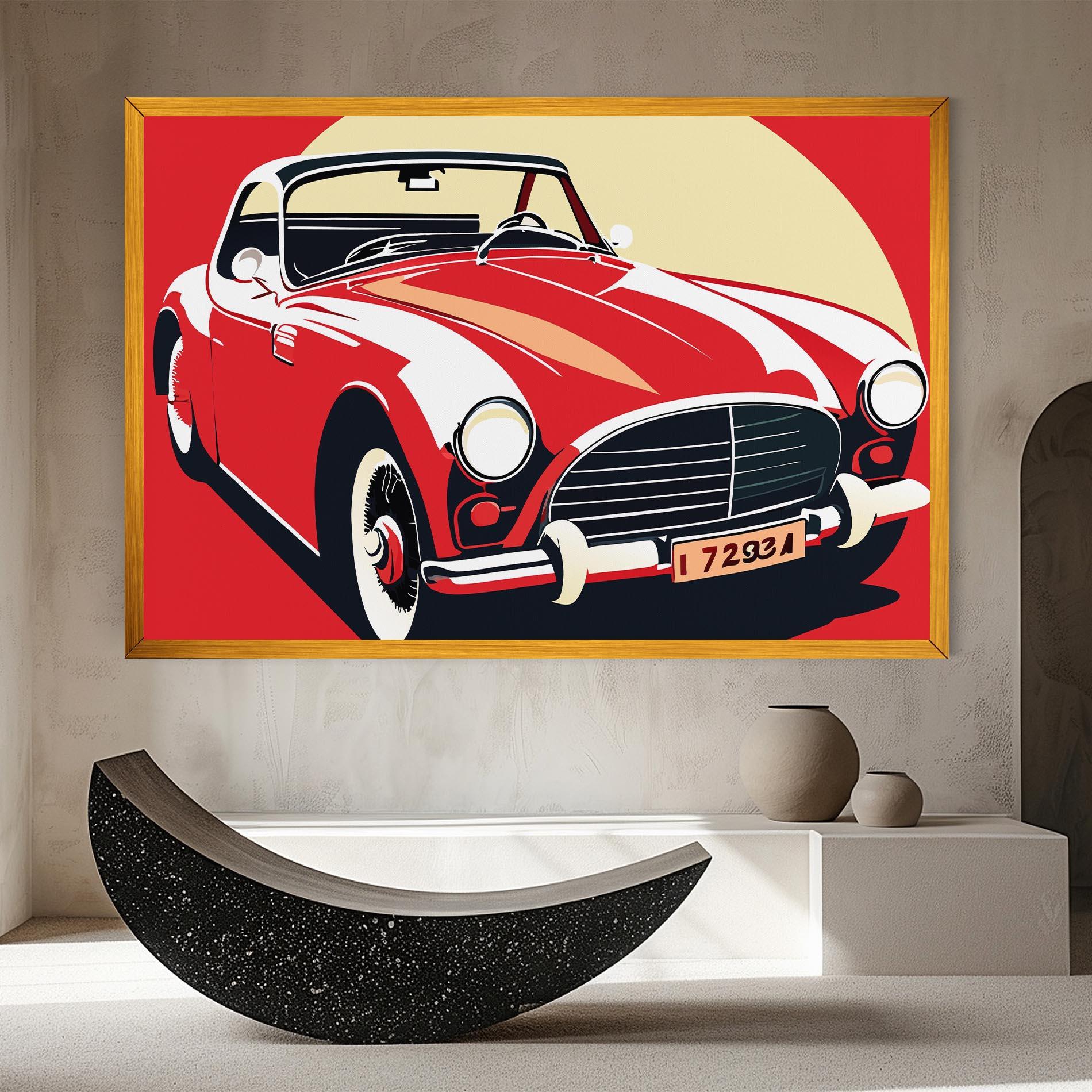 Tablou Canvas Red Vintage Car mockup 8