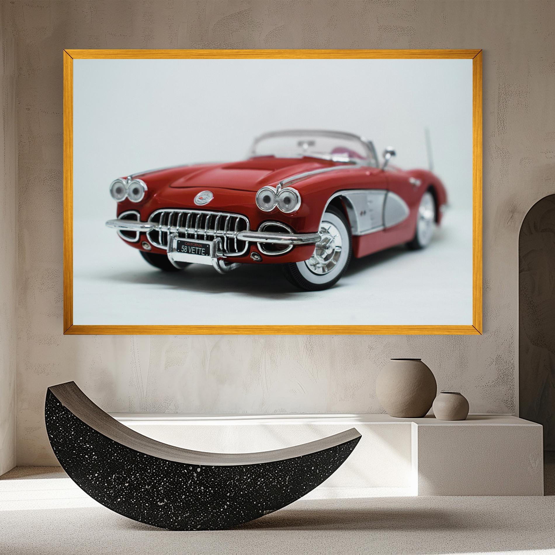 Tablou Canvas Vintage Red Car mockup 8