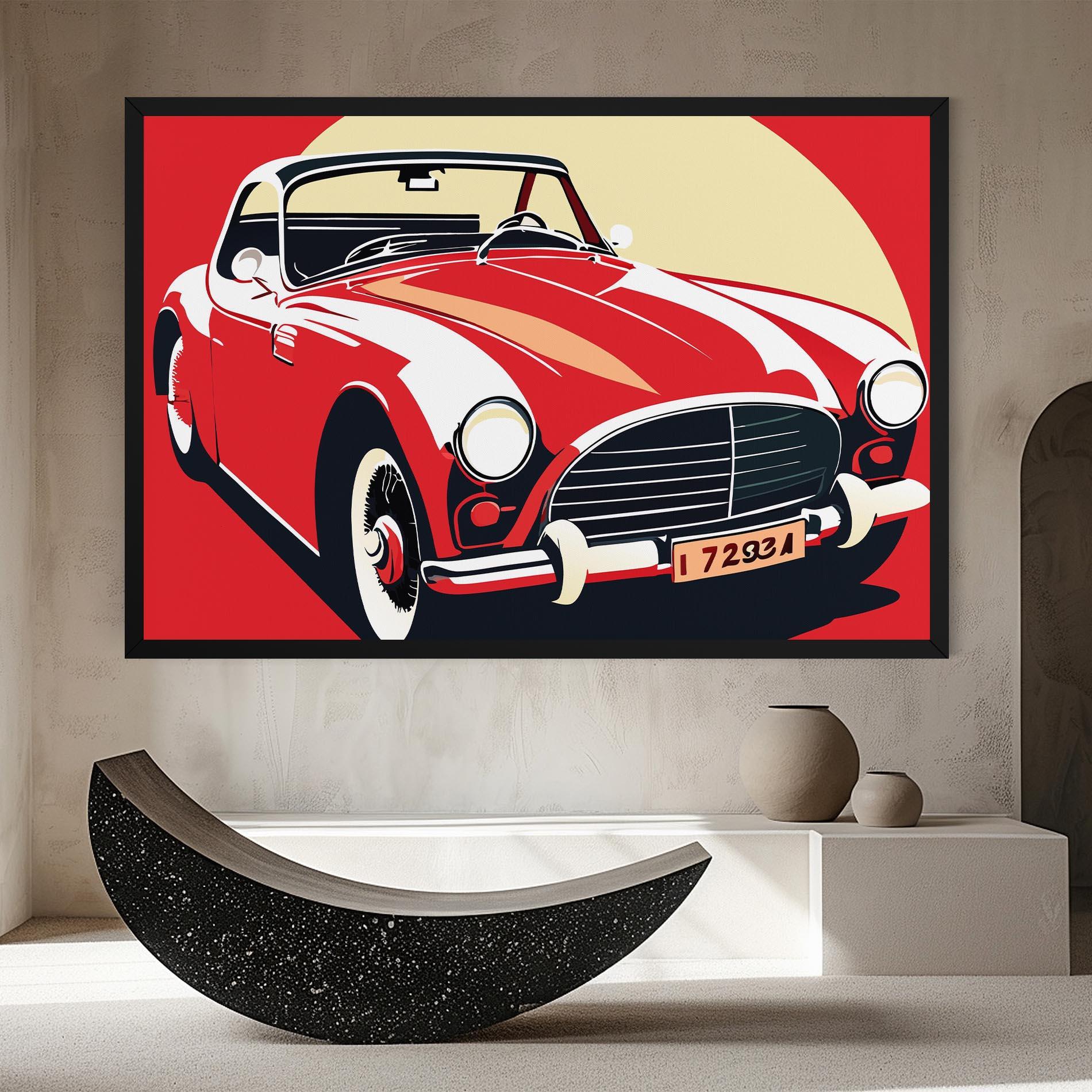Tablou Canvas Red Vintage Car mockup 8