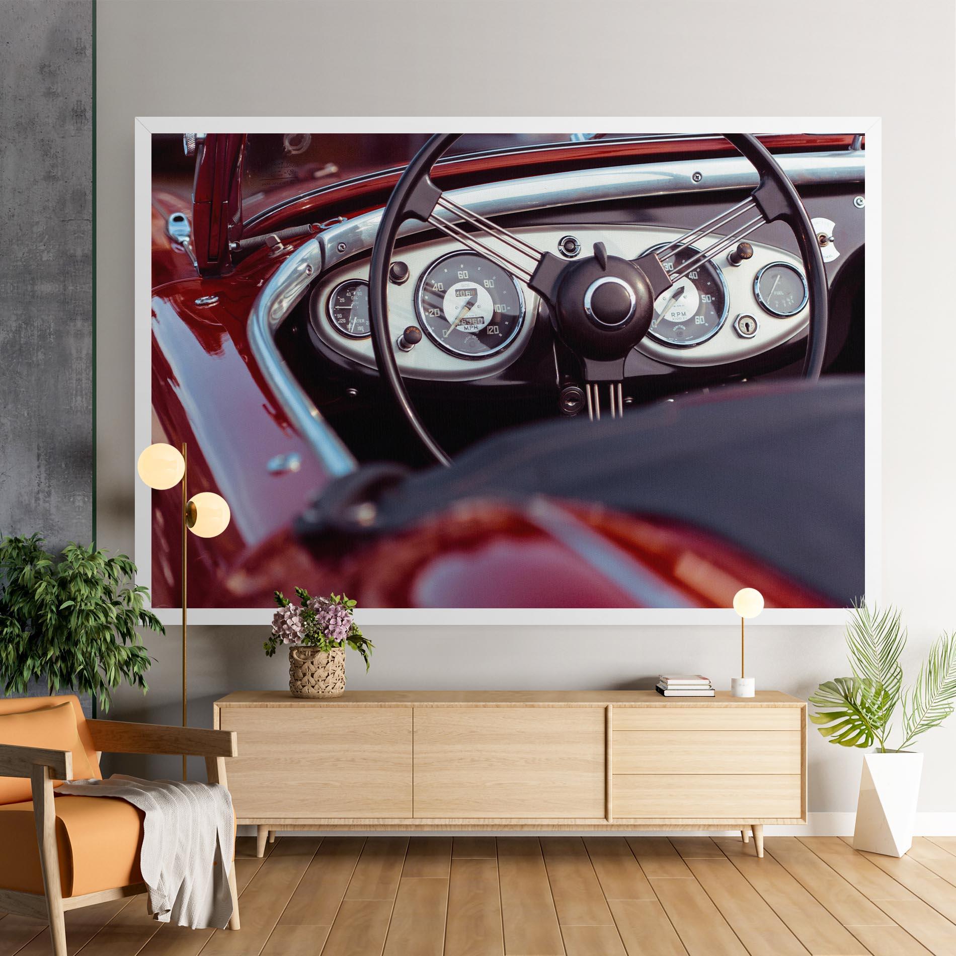 Tablou Canvas Classic Red Car mockup 9