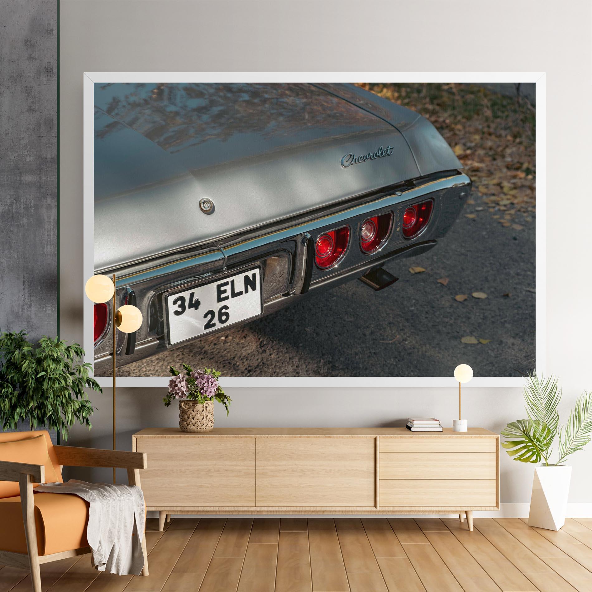 Tablou Canvas Old Grey Car mockup 9