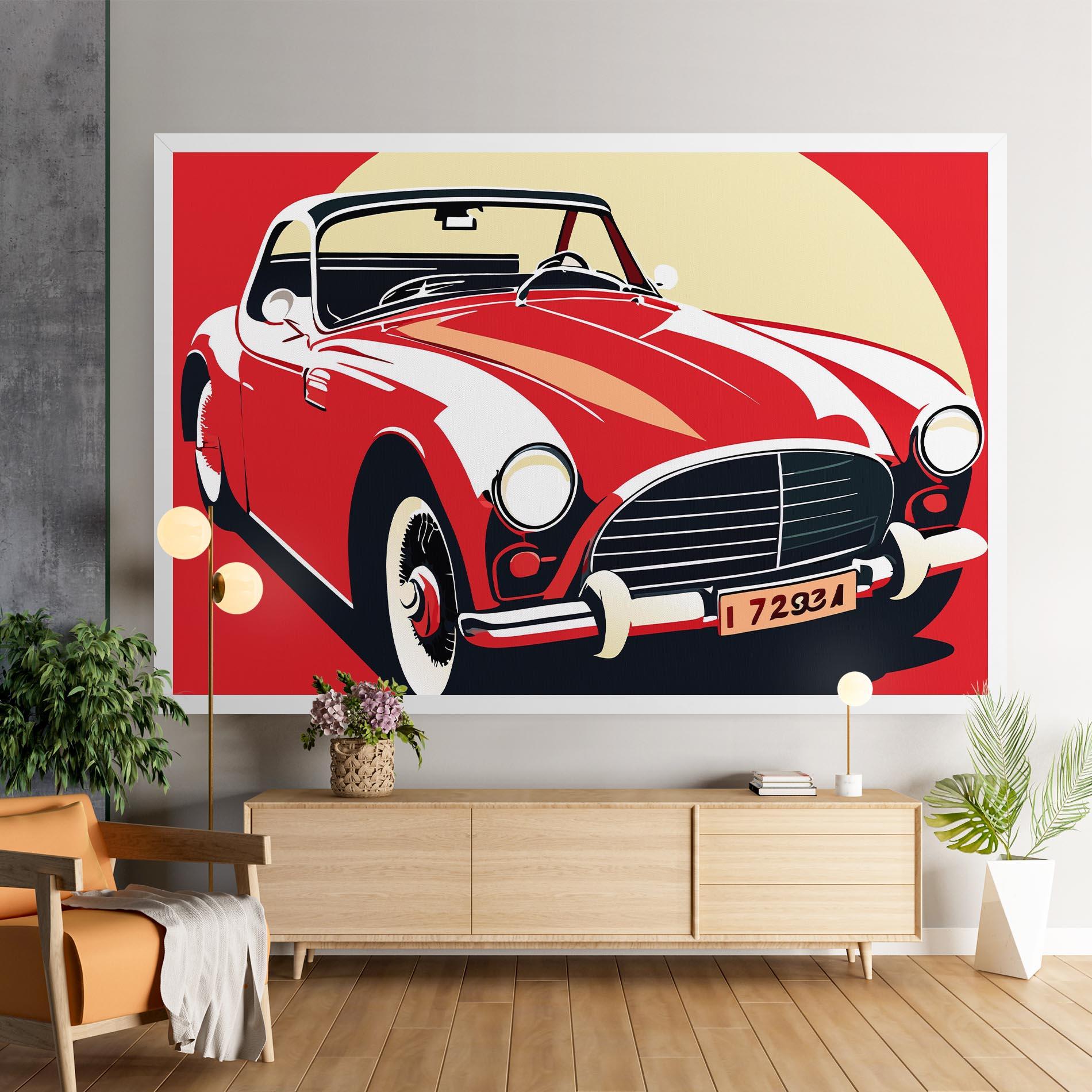 Tablou Canvas Red Vintage Car mockup 9