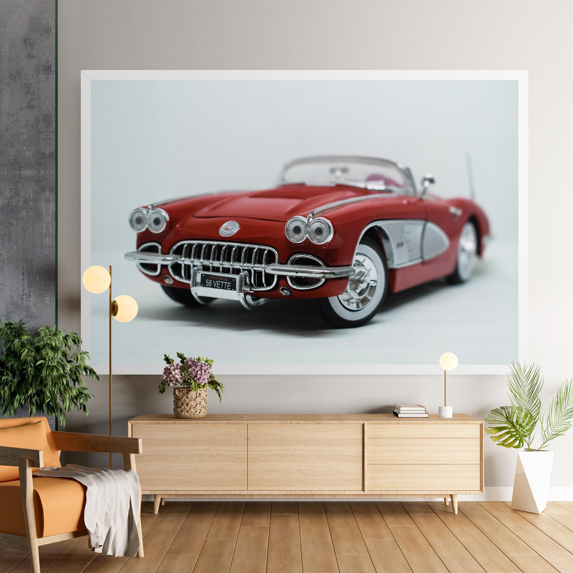 Tablou Canvas Vintage Red Car mockup 9