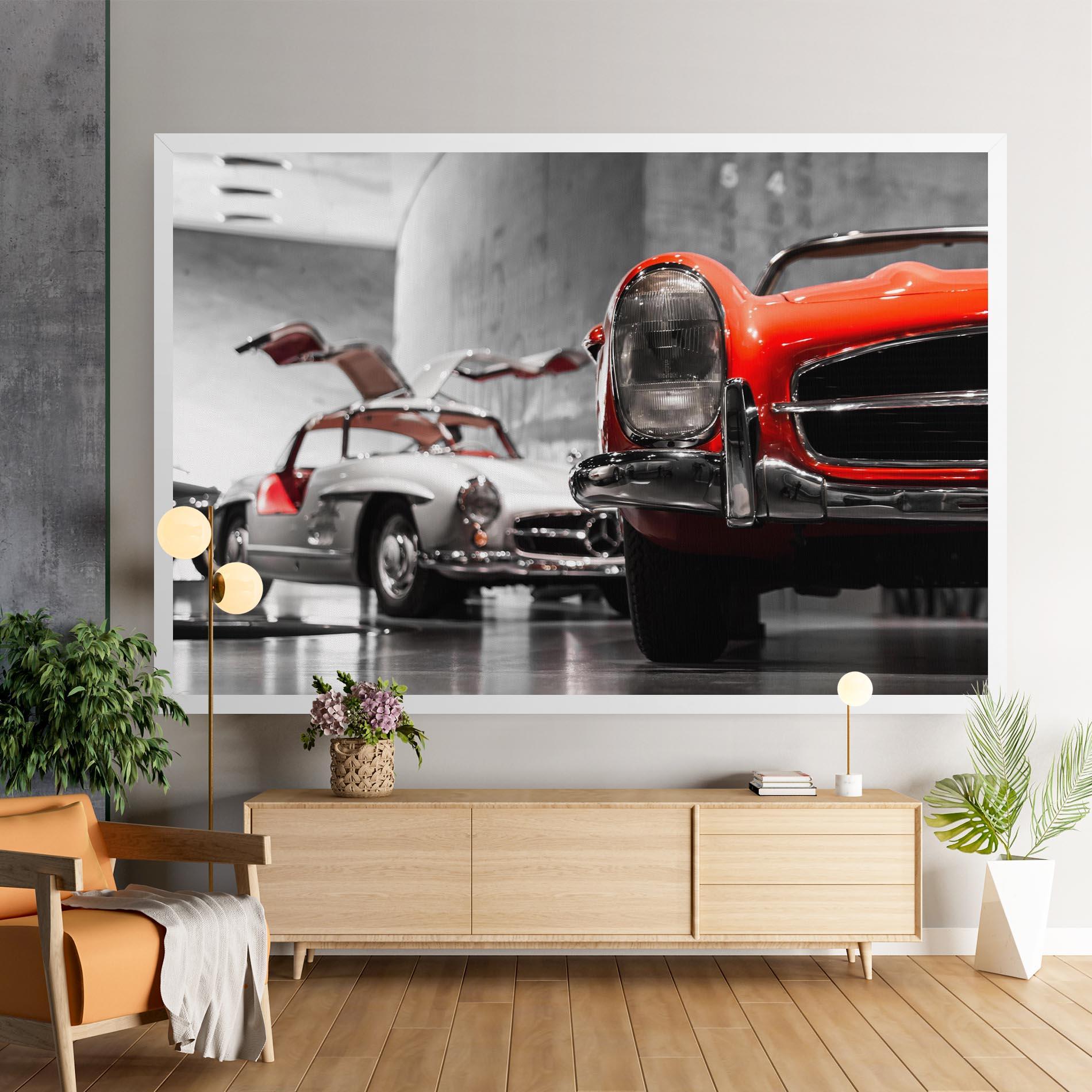 Tablou Canvas Vintage Red White mockup 9