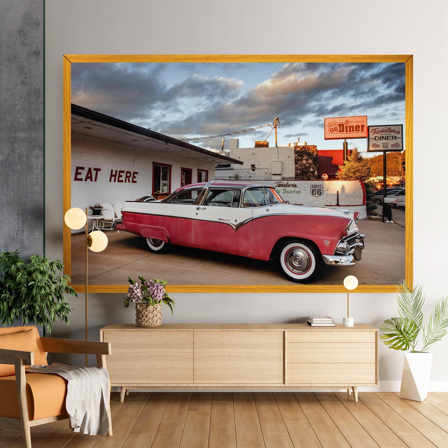 Tablou Canvas Cloud Old Car mockup 9