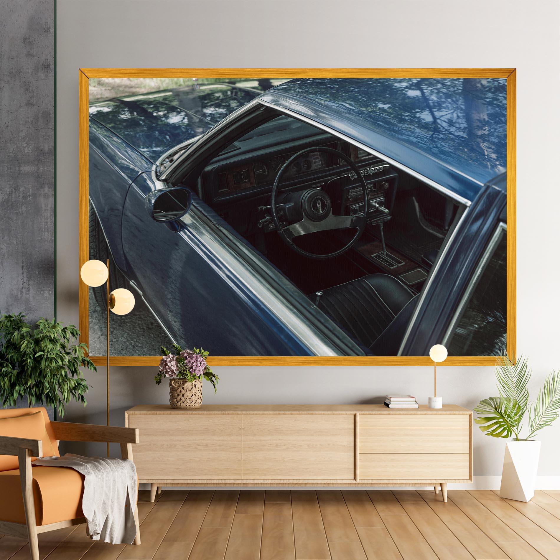 Tablou Canvas Old Blue Car mockup 9