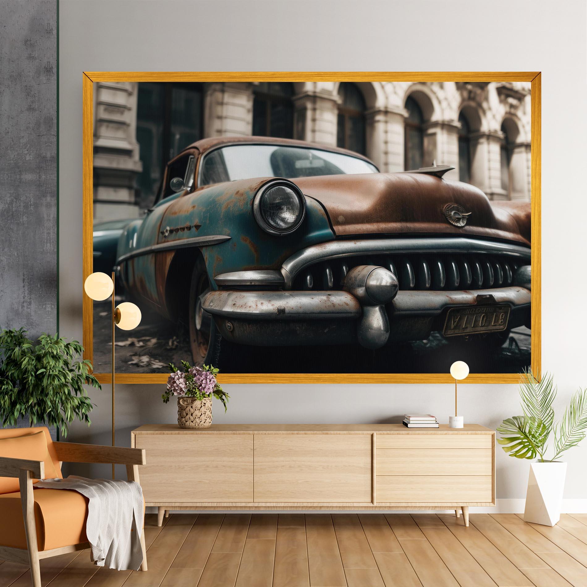 Tablou Canvas Old Brown Car mockup 9