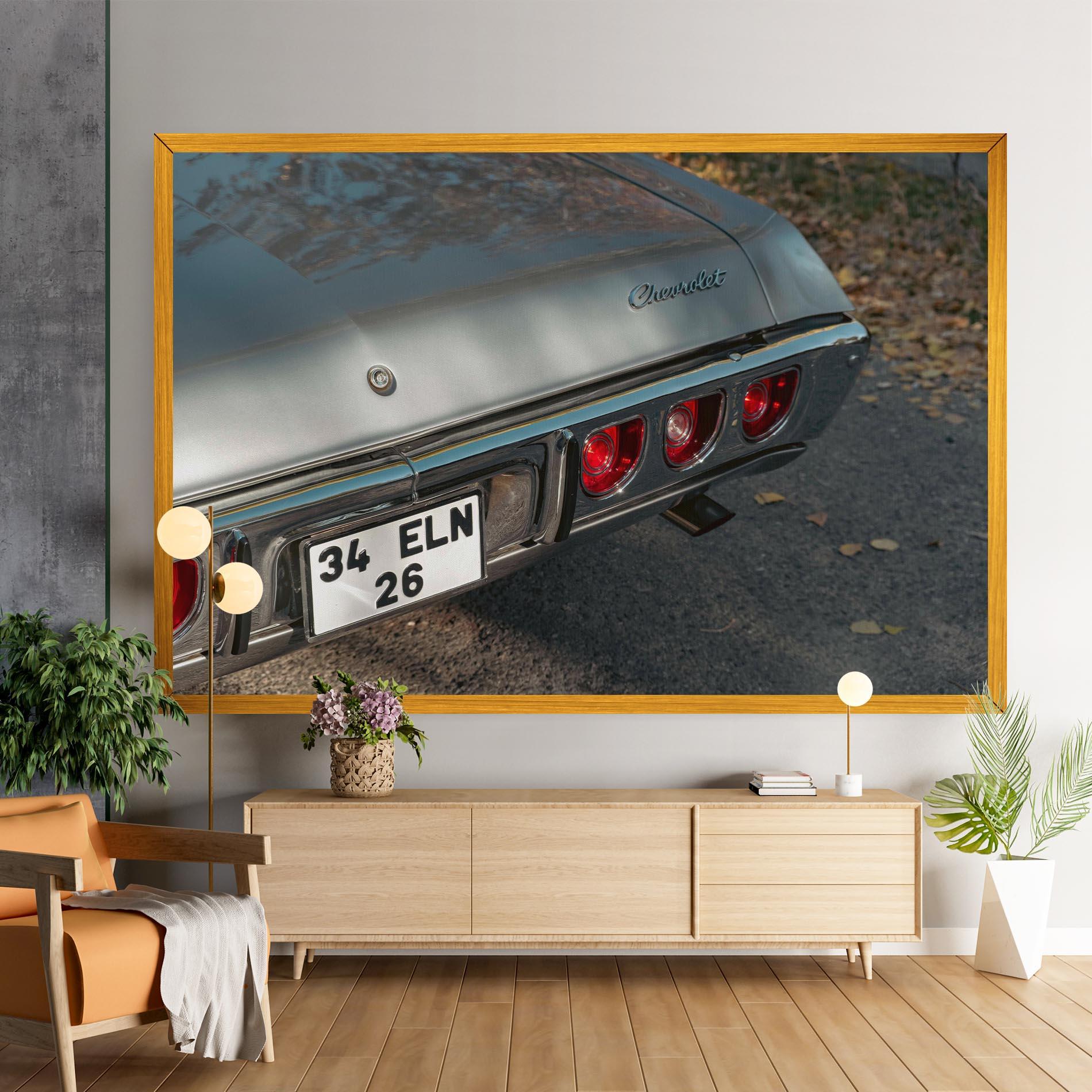 Tablou Canvas Old Grey Car mockup 9