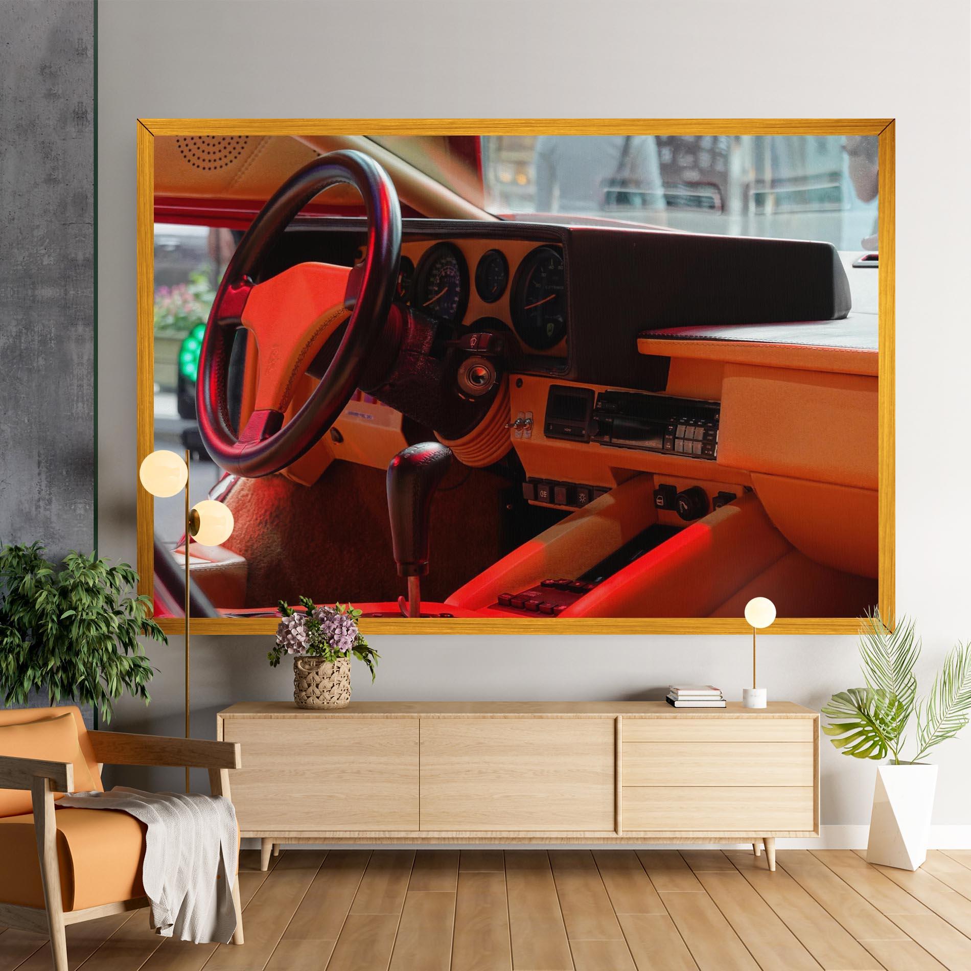 Tablou Canvas Orange Black Car mockup 9
