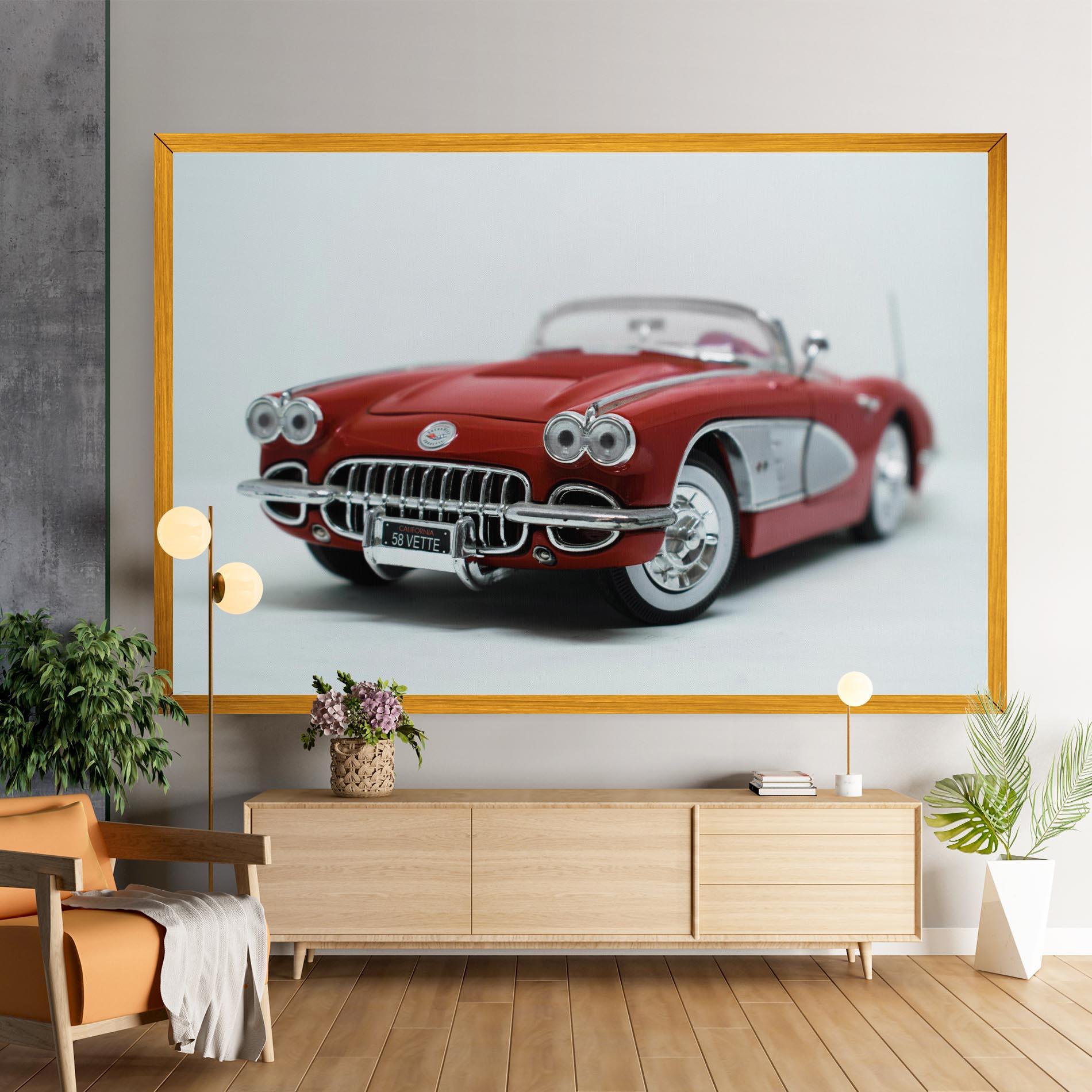 Tablou Canvas Vintage Red Car mockup 9