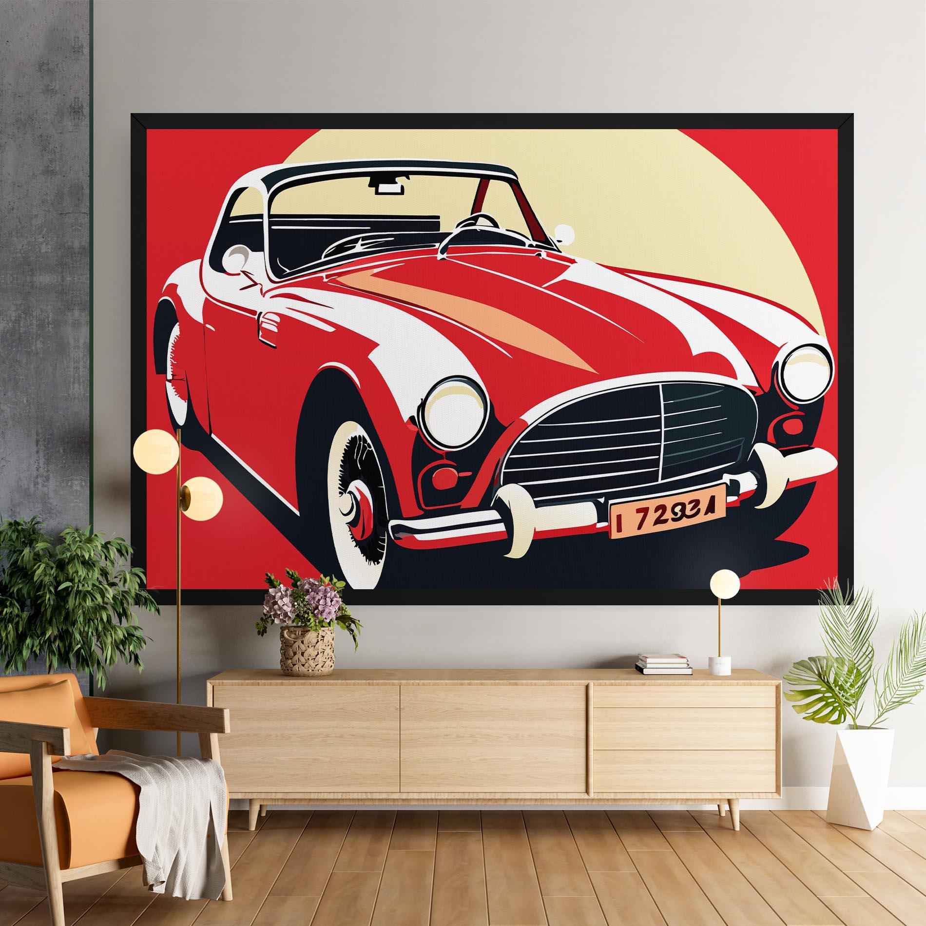 Tablou Canvas Red Vintage Car mockup 9