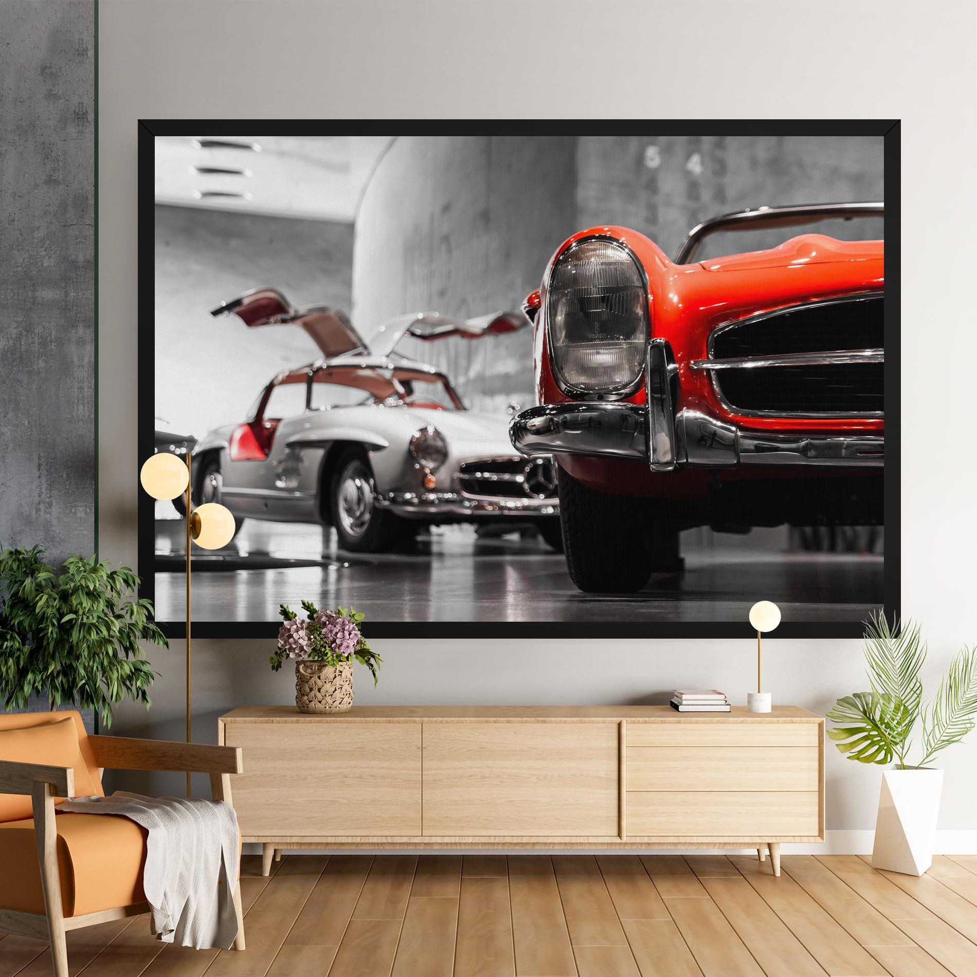 Tablou Canvas Vintage Red White mockup 9