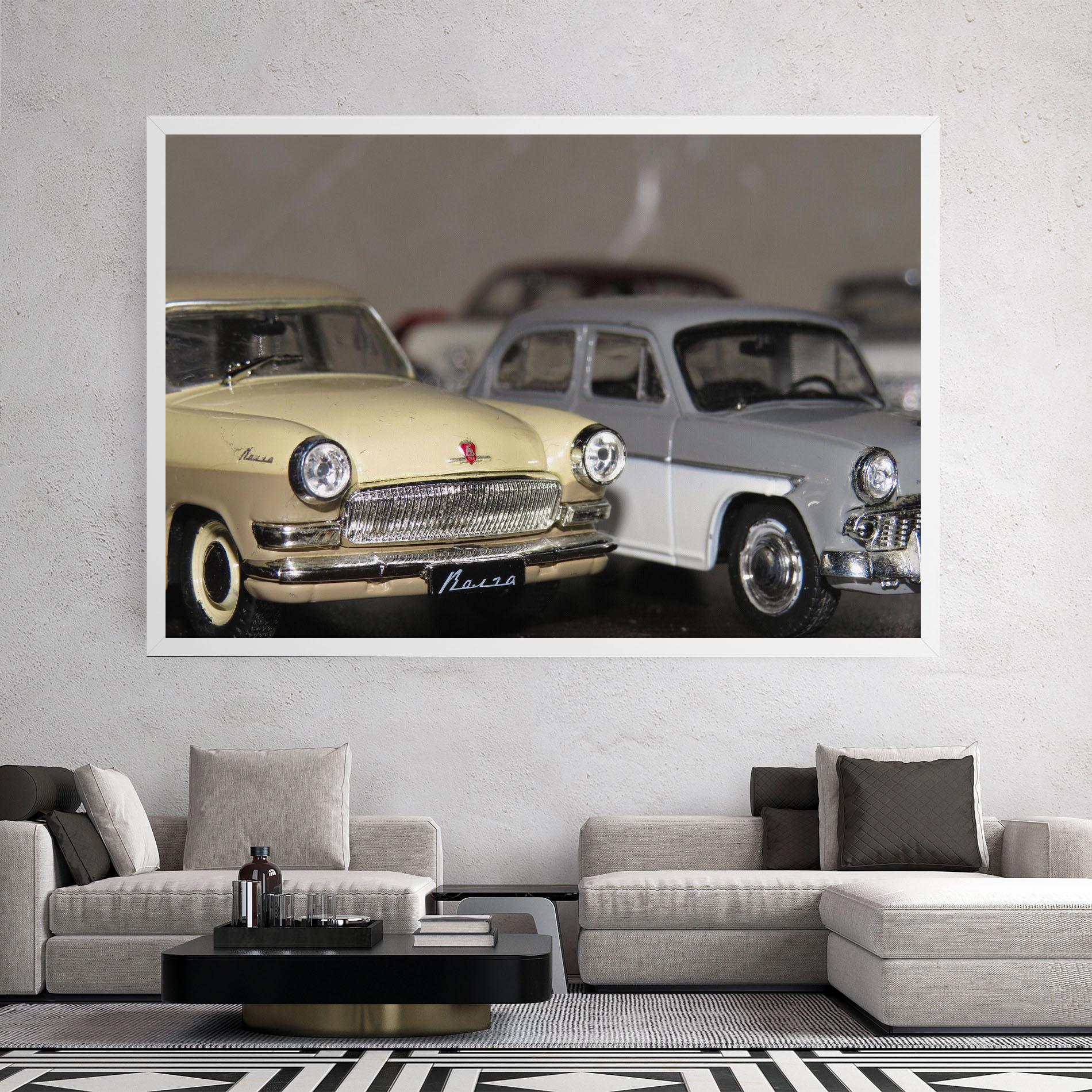 Tablou Canvas Cream Grey Car mockup 2