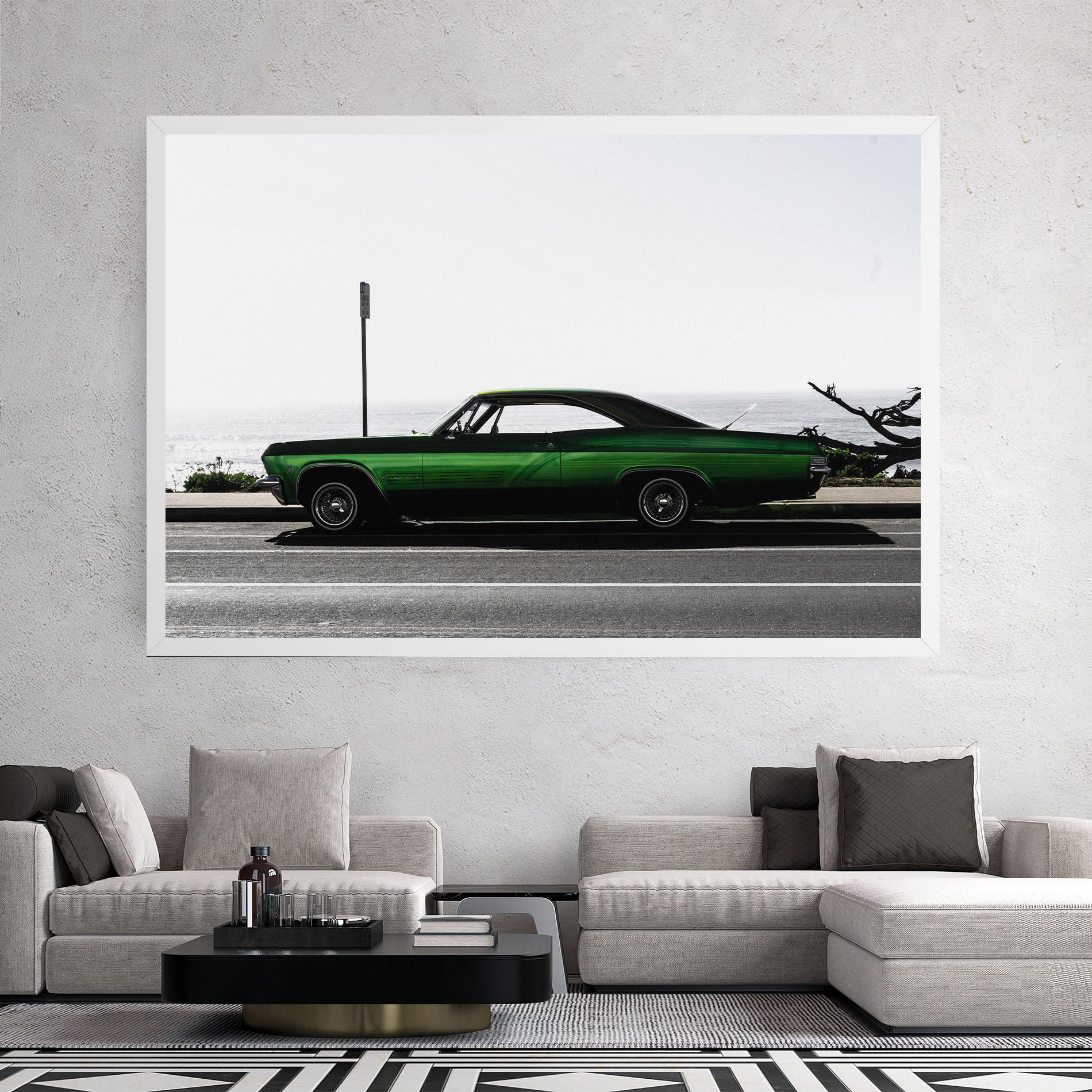 Tablou Canvas Nice Green Car mockup 2