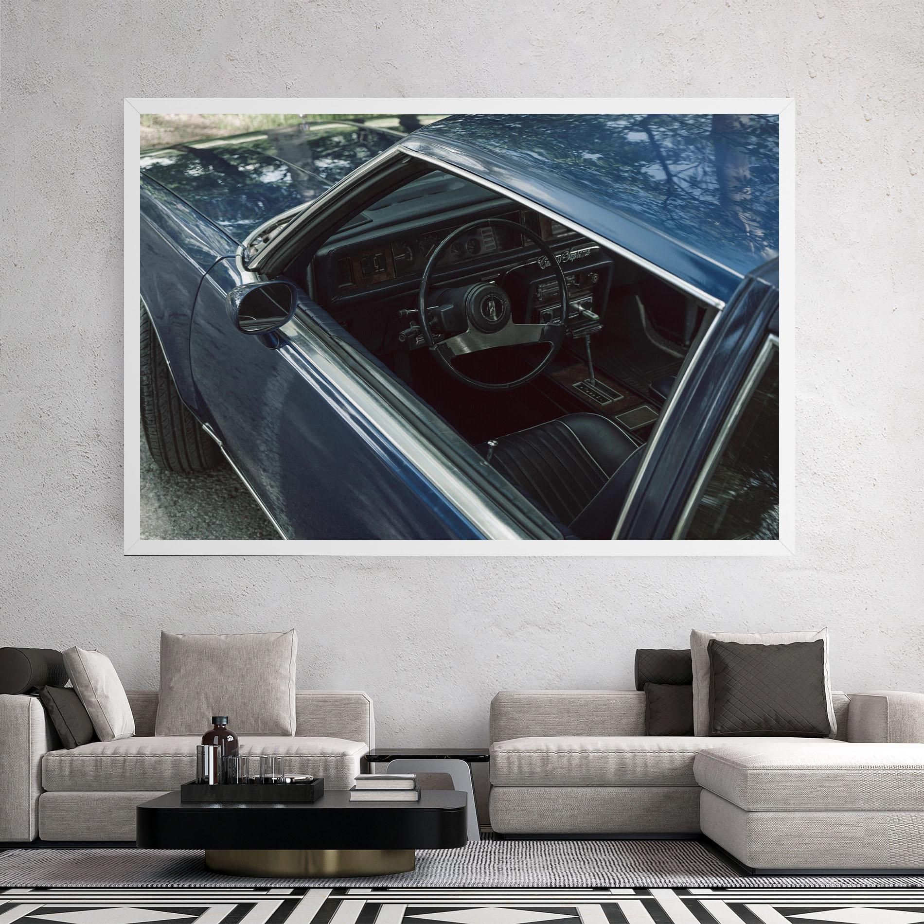 Tablou Canvas Old Blue Car mockup 2