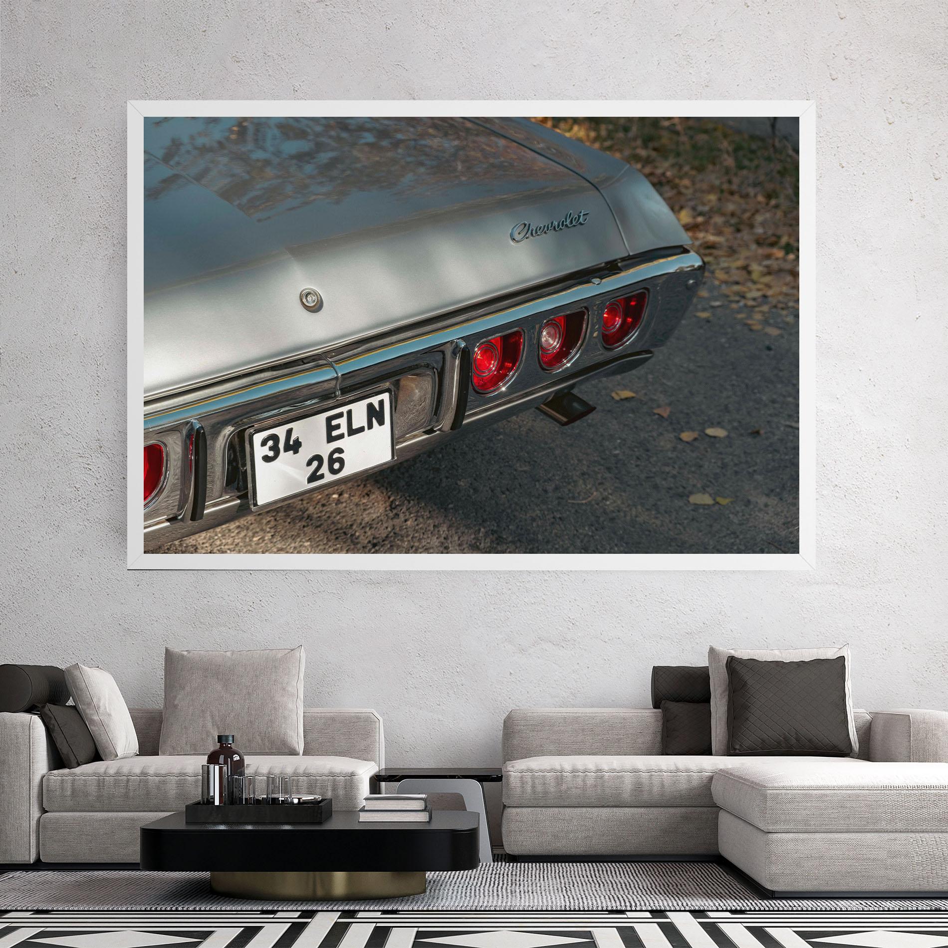 Tablou Canvas Old Grey Car mockup 2