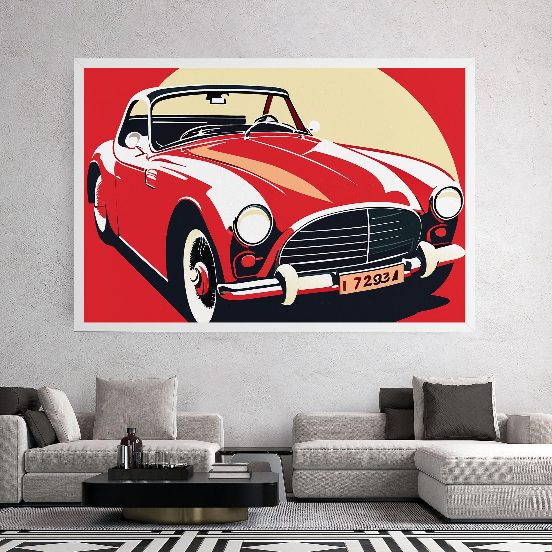 Tablou Canvas Red Vintage Car mockup 2