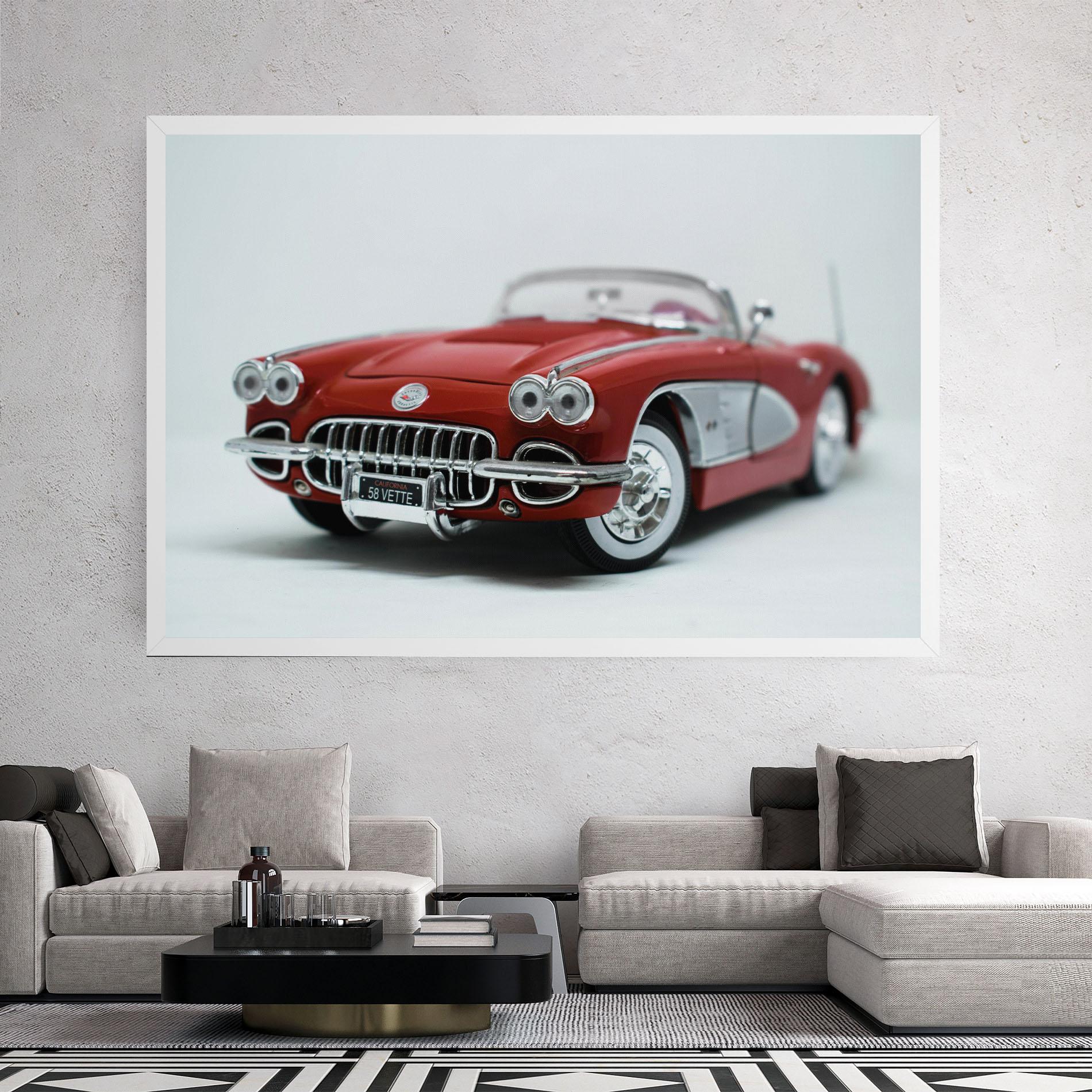 Tablou Canvas Vintage Red Car mockup 2