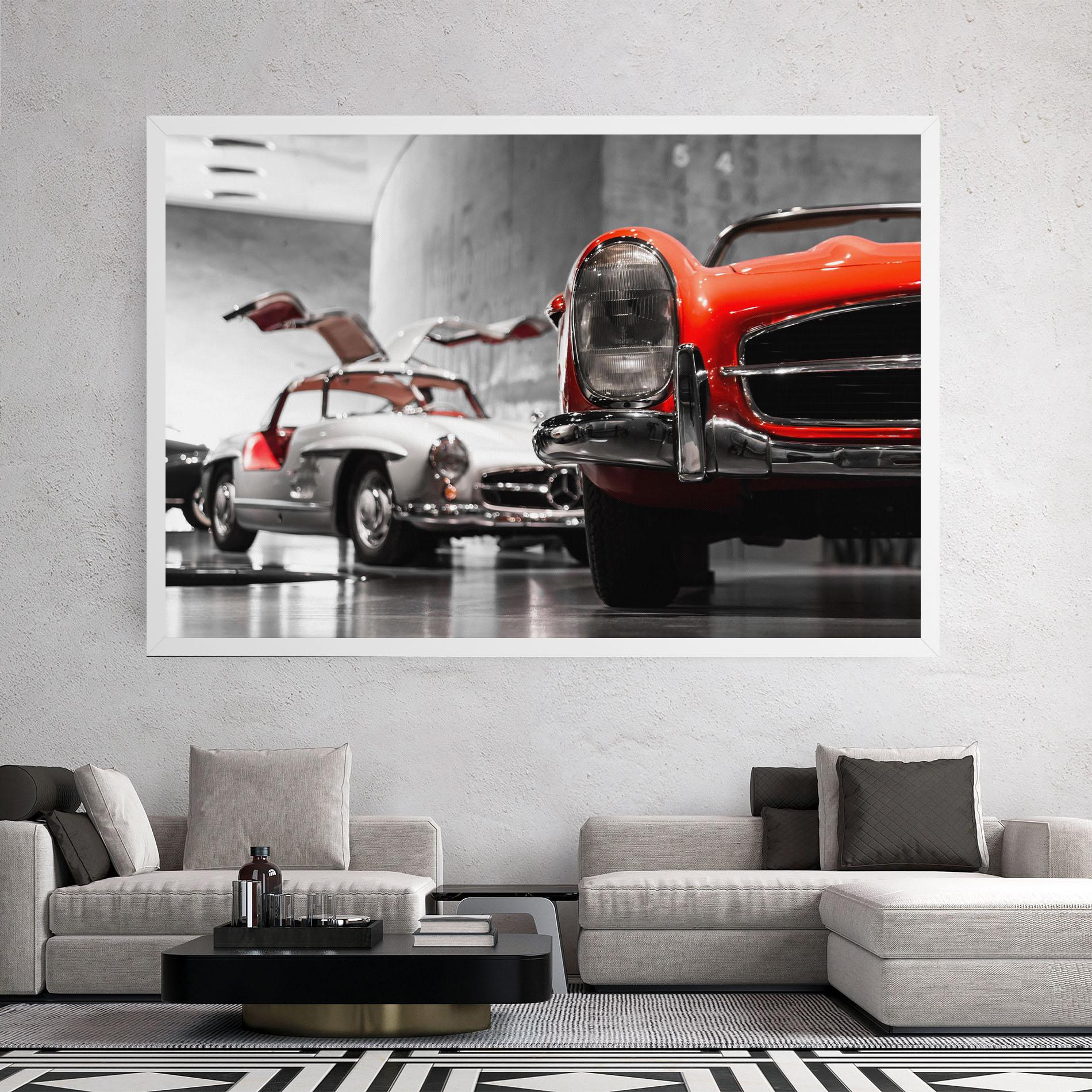 Tablou Canvas Vintage Red White mockup 2