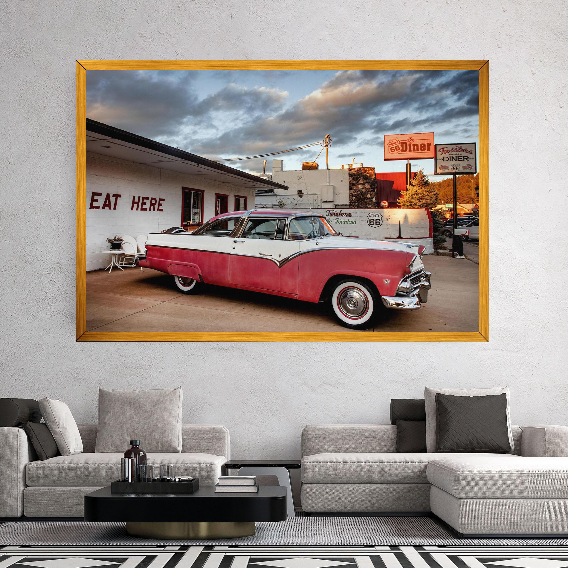 Tablou Canvas Cloud Old Car mockup 2