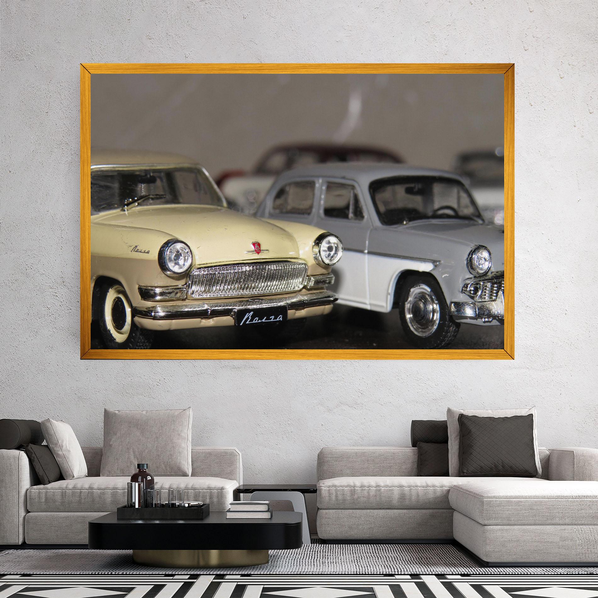 Tablou Canvas Cream Grey Car mockup 2