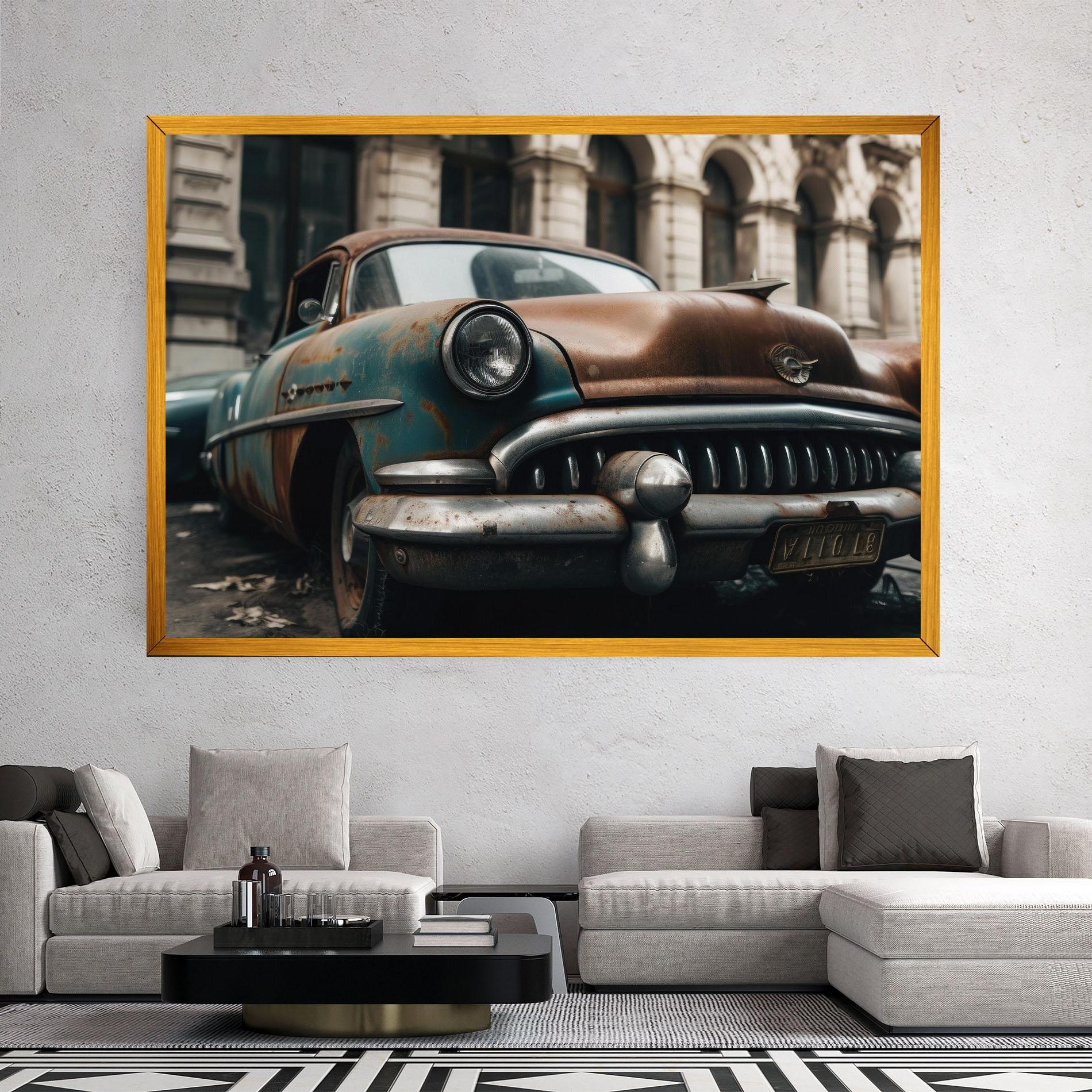 Tablou Canvas Old Brown Car mockup 2