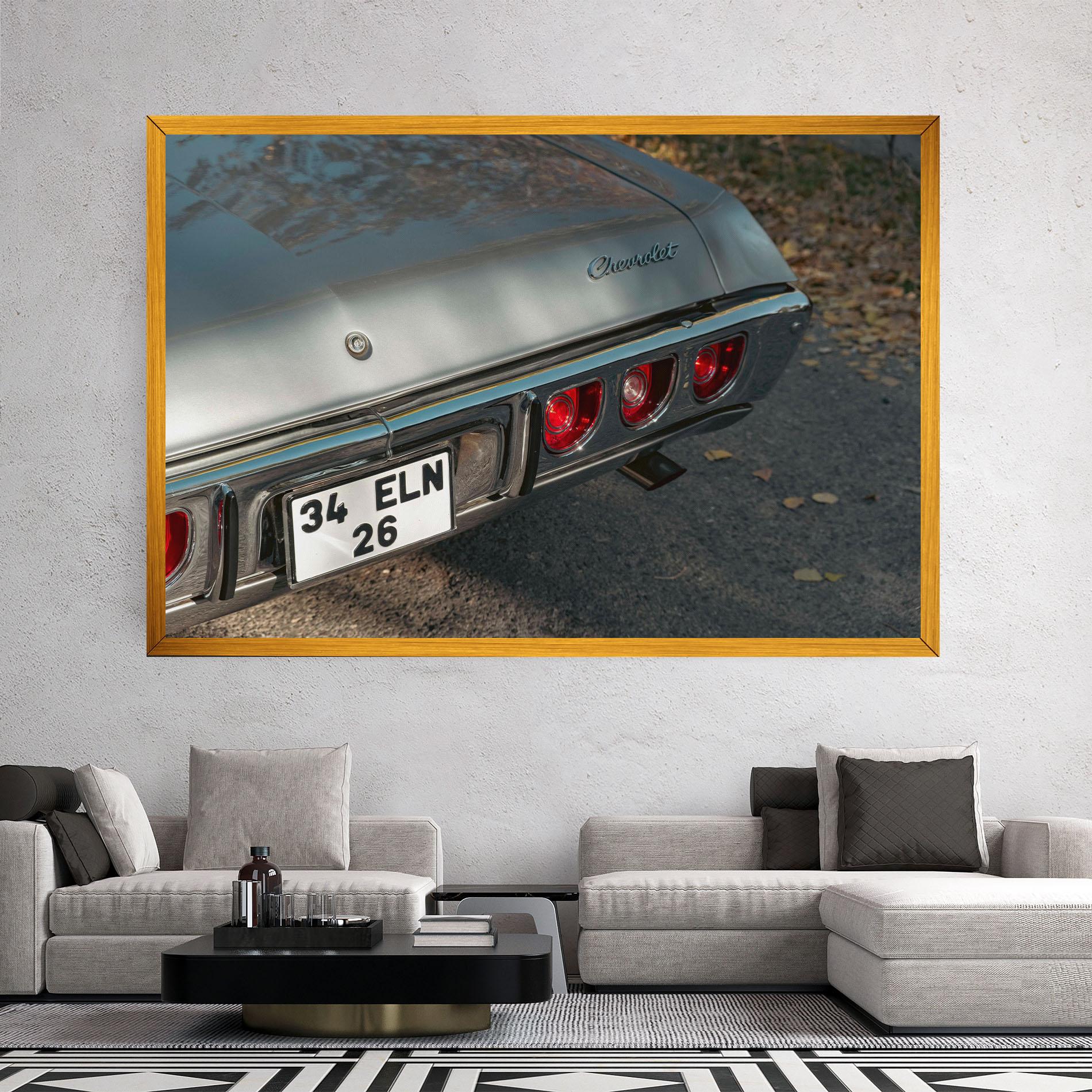 Tablou Canvas Old Grey Car mockup 2