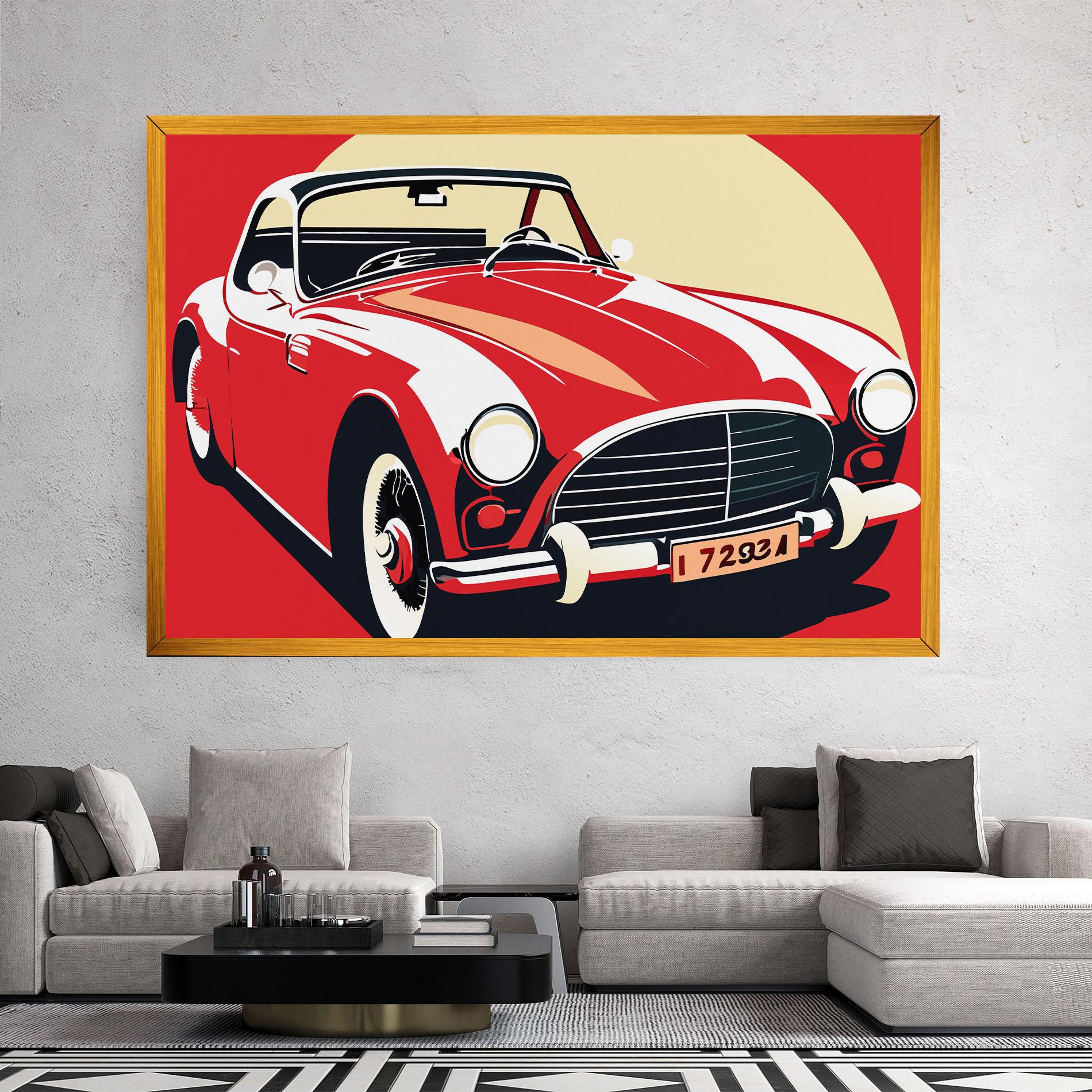 Tablou Canvas Red Vintage Car mockup 2