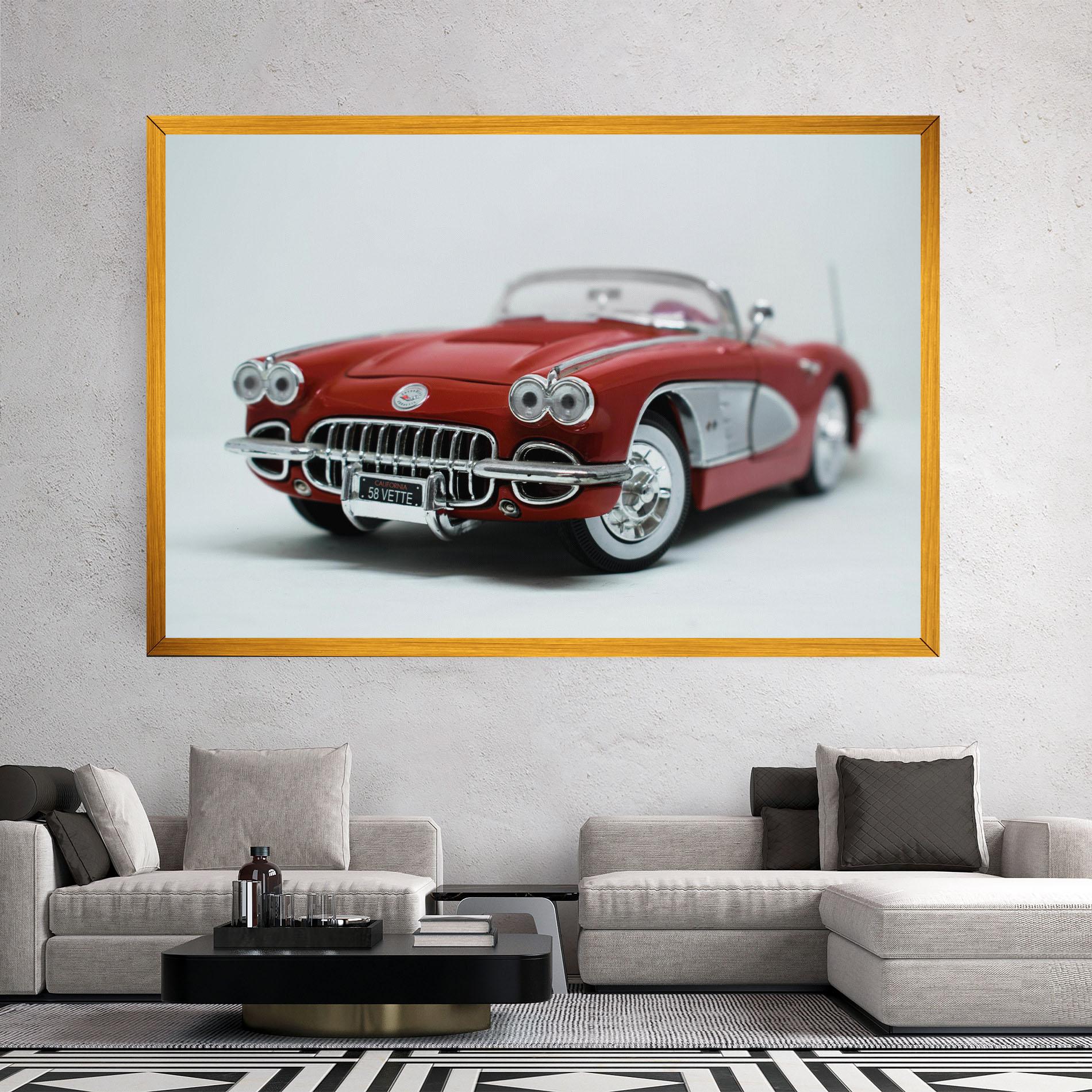Tablou Canvas Vintage Red Car mockup 2