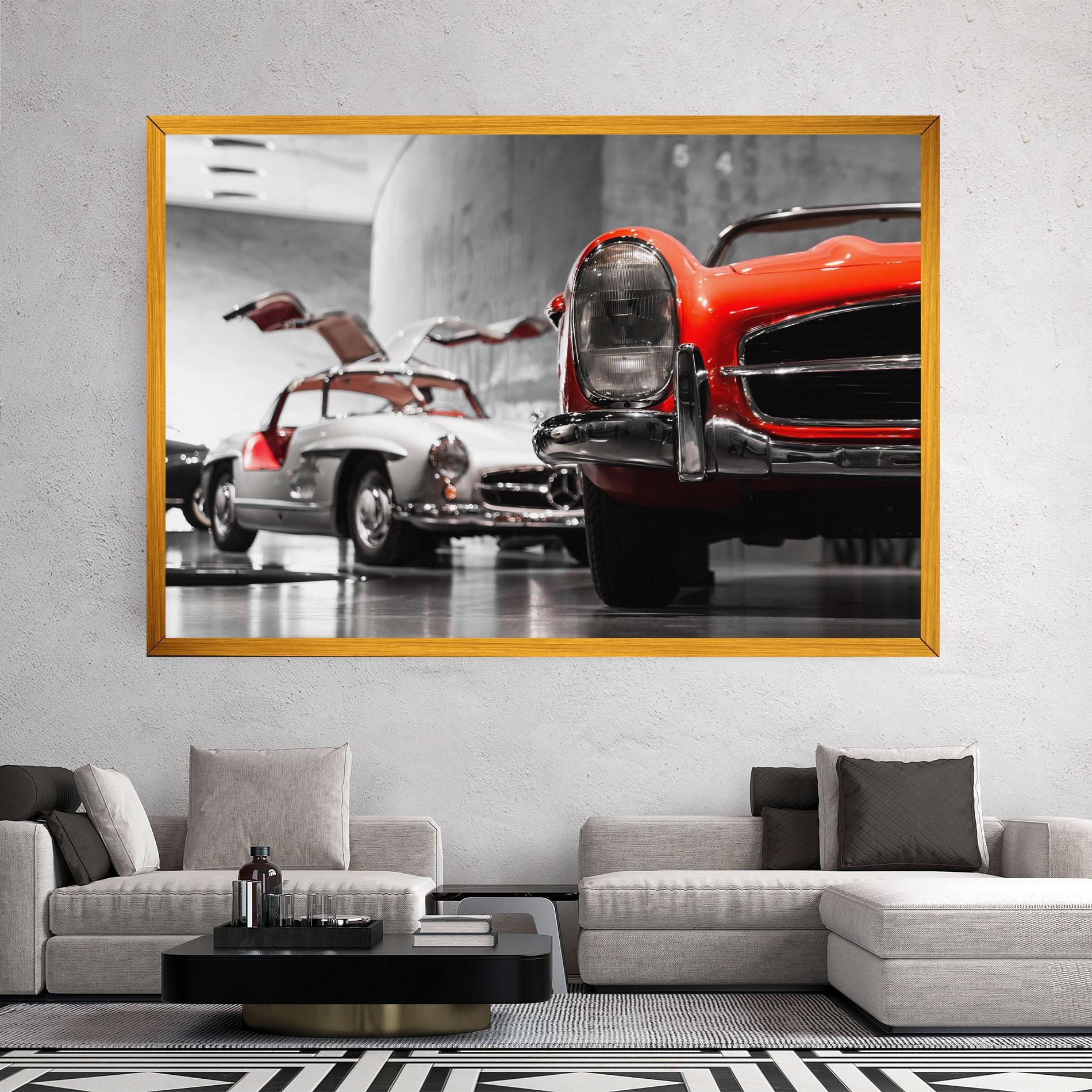 Tablou Canvas Vintage Red White mockup 2