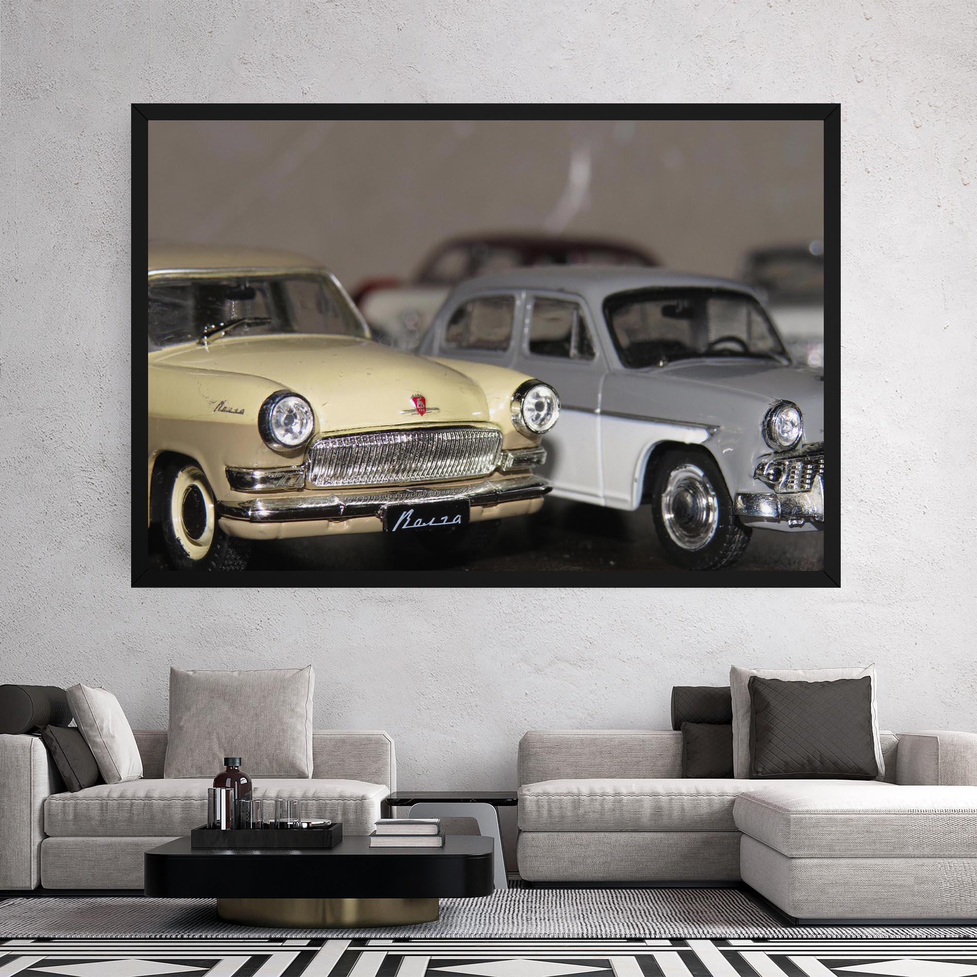 Tablou Canvas Cream Grey Car mockup 2