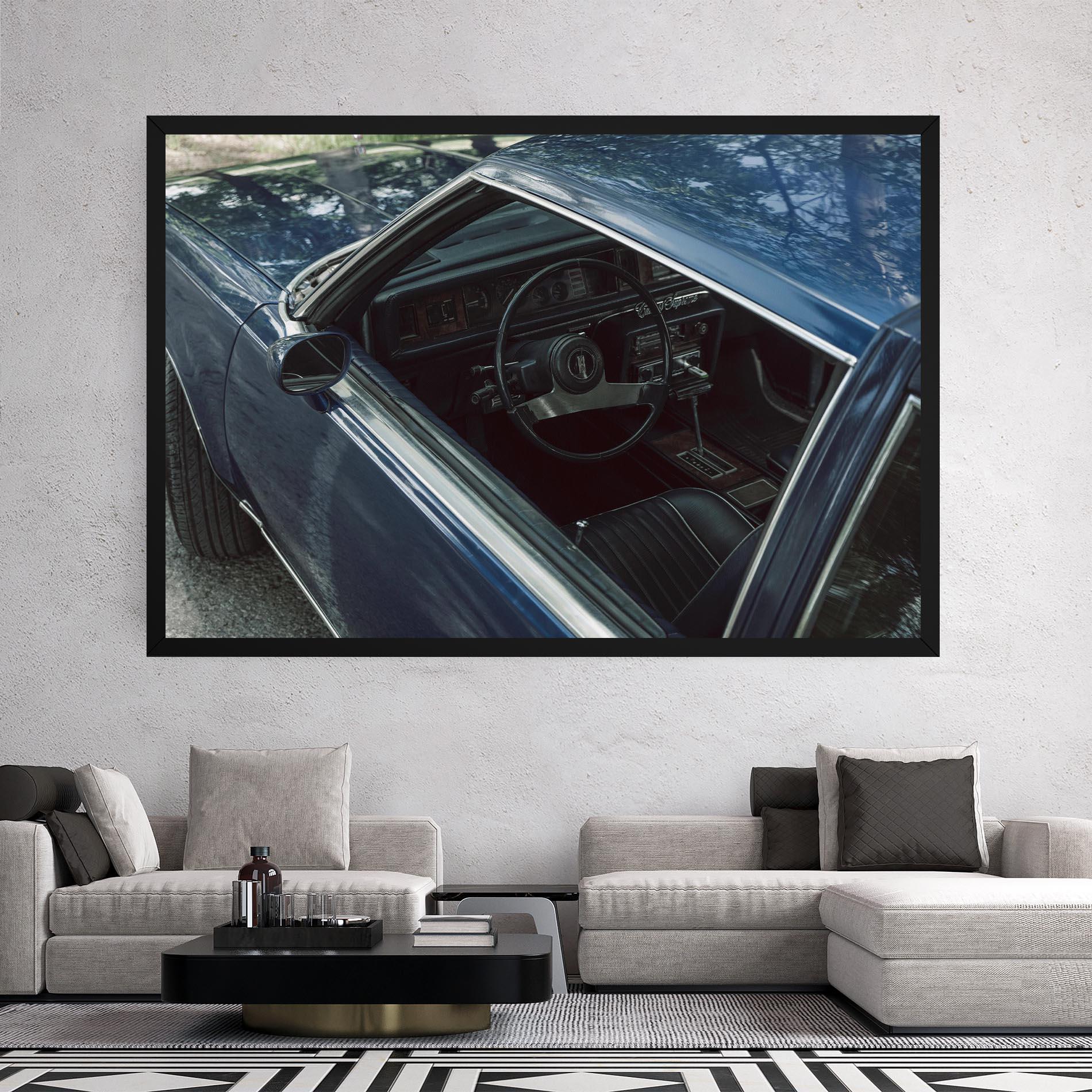 Tablou Canvas Old Blue Car mockup 2