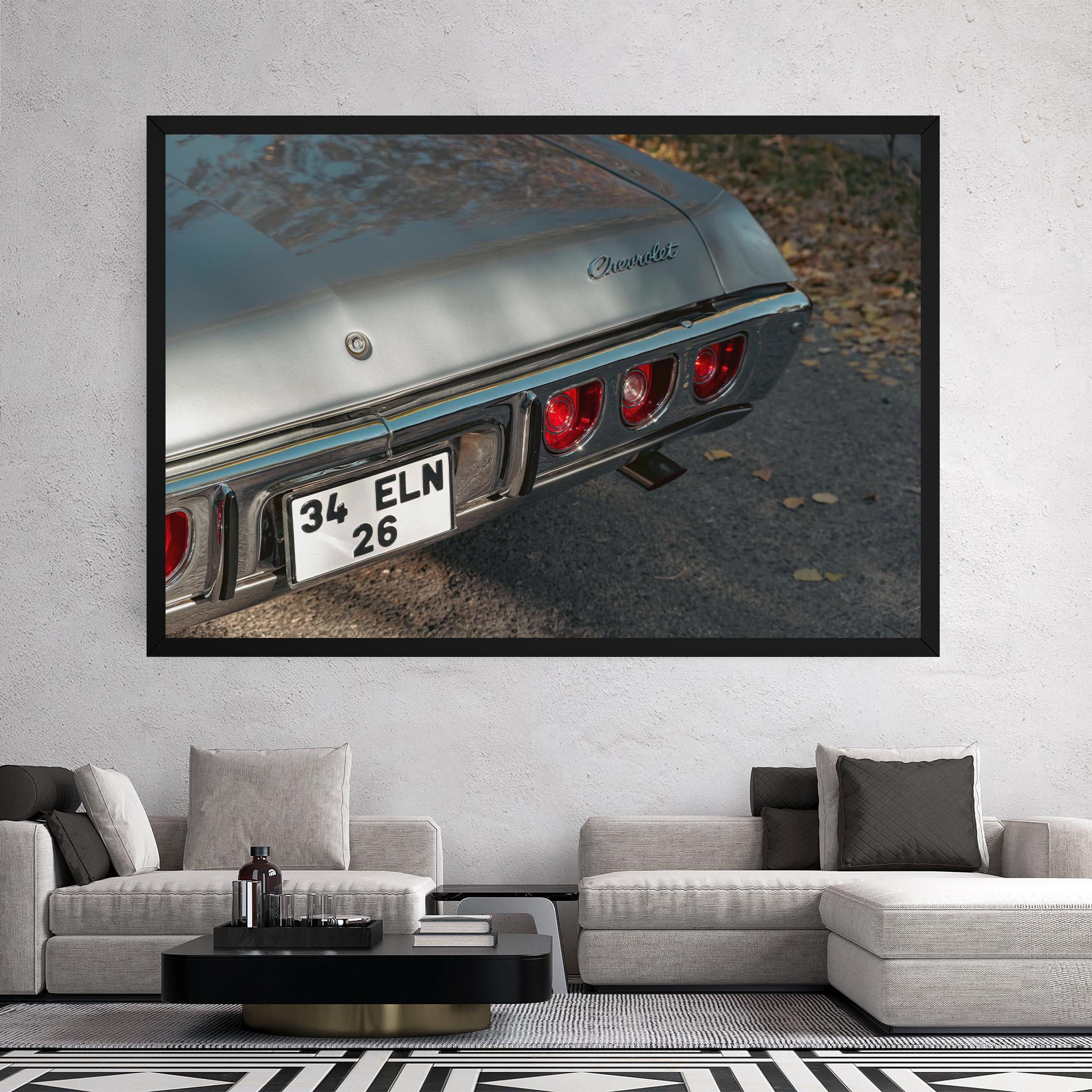 Tablou Canvas Old Grey Car mockup 2