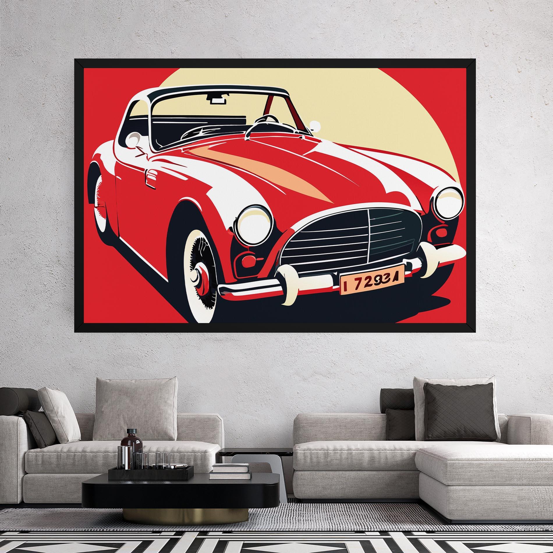 Tablou Canvas Red Vintage Car mockup 2