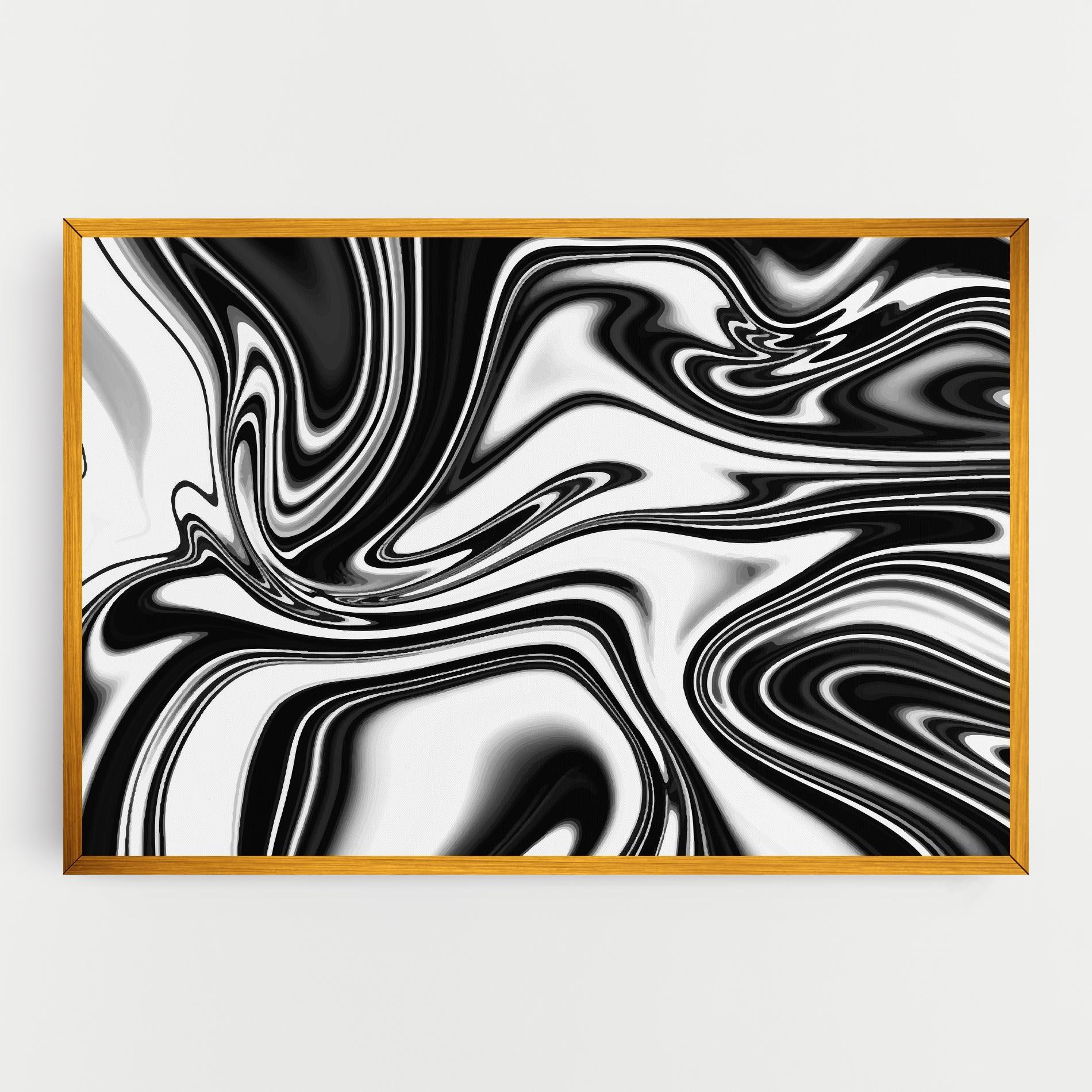 Tablou Canvas Black White Liquid mockup 0