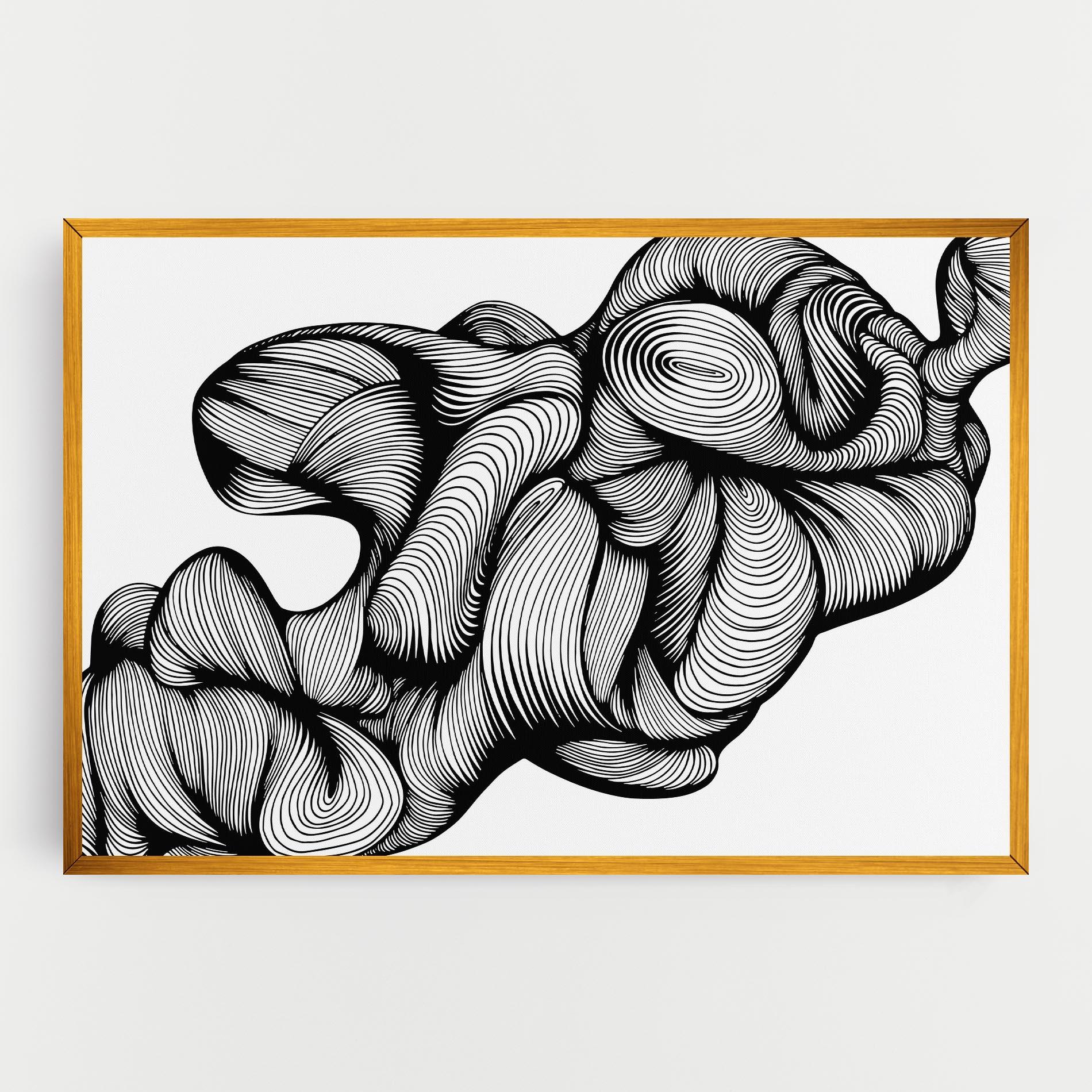 Tablou Canvas Monochrome Doodle mockup 0