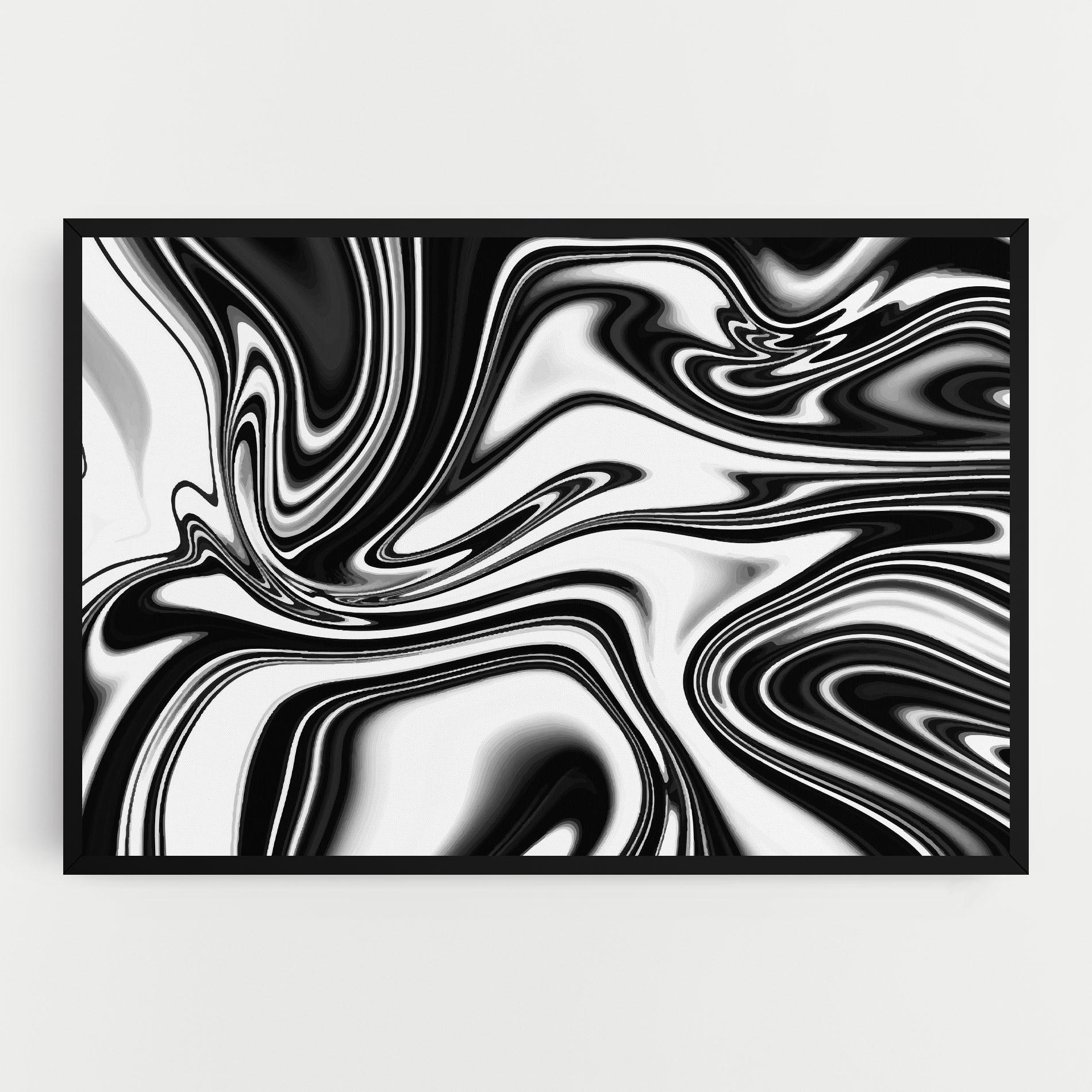 Tablou Canvas Black White Liquid mockup 0