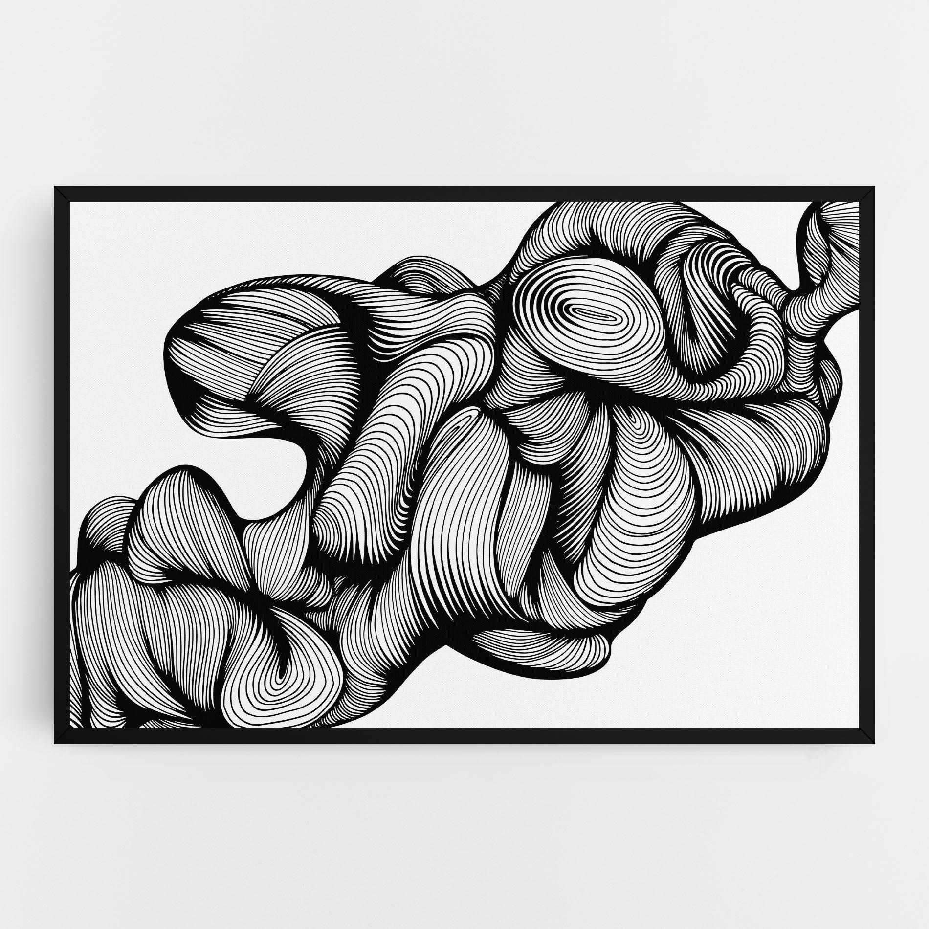 Tablou Canvas Monochrome Doodle mockup 0