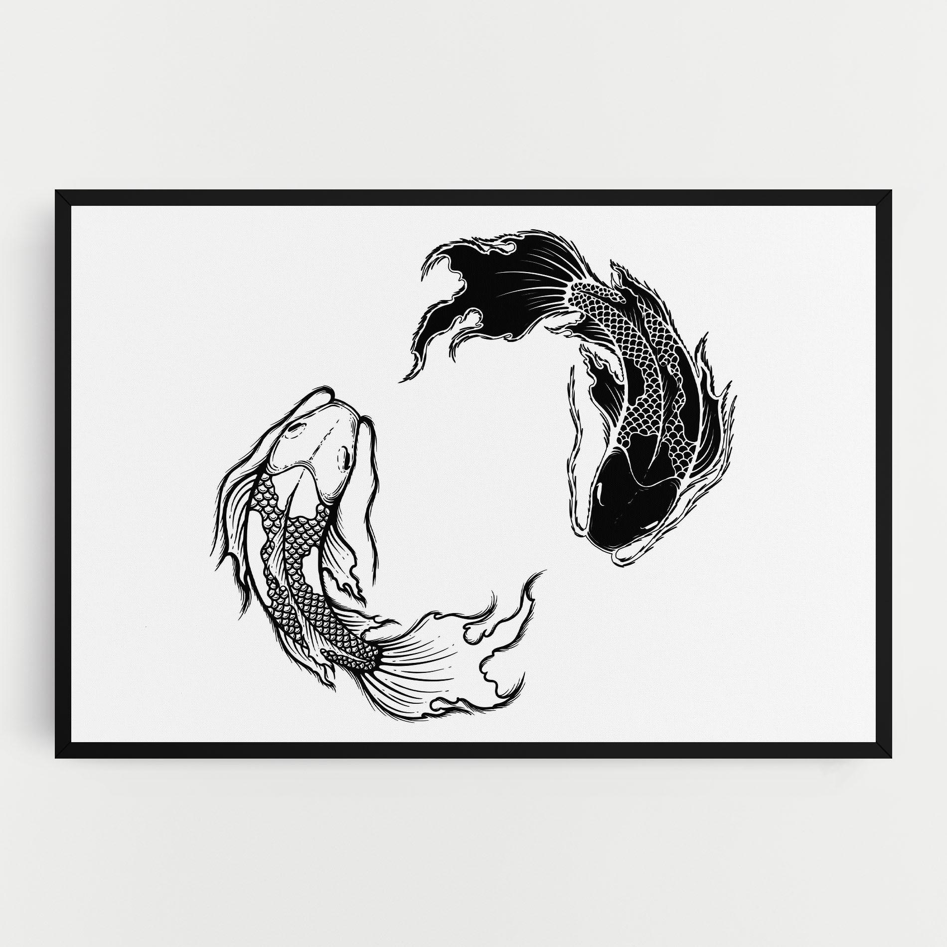 Tablou Canvas Yin Yang Koi mockup 0