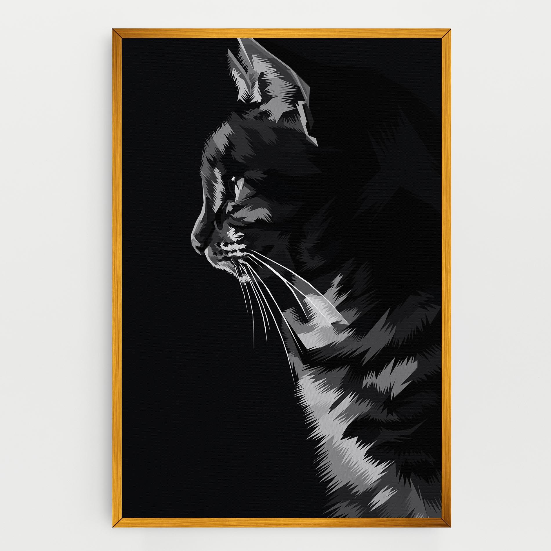 Tablou Canvas Black Grey Cat mockup 0