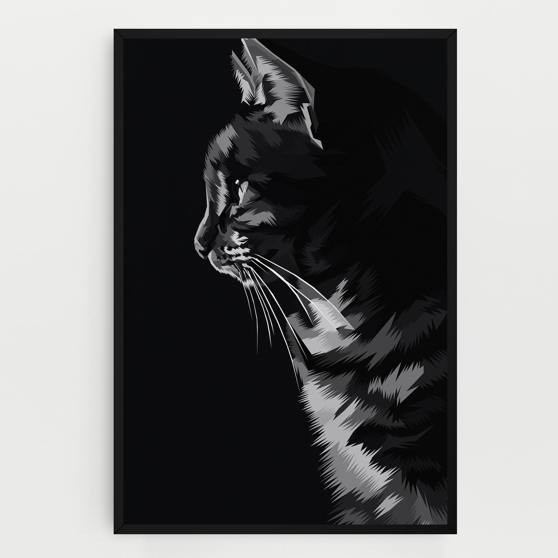 Tablou Canvas Black Grey Cat mockup 0