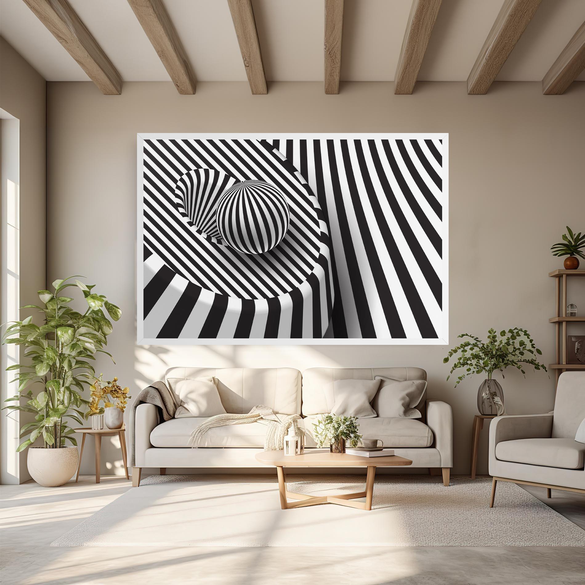 Tablou Canvas 3d Ball Zebra mockup 6